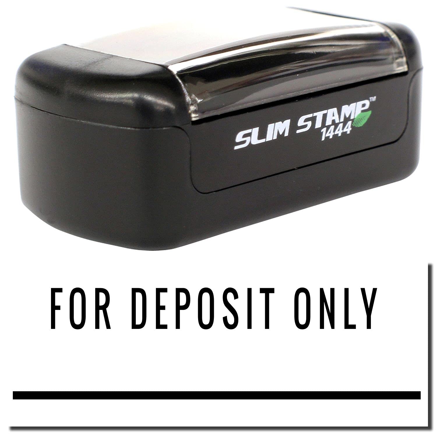 Slim Pre-Inked for Deposit Only with Line Stamp, Business Office Supplies, Slim Design, Portable, Easy to Carry, Size Approx 1/2" x 1-1/2", Avail in 5 Ink Colors, Reinkable - Image 2