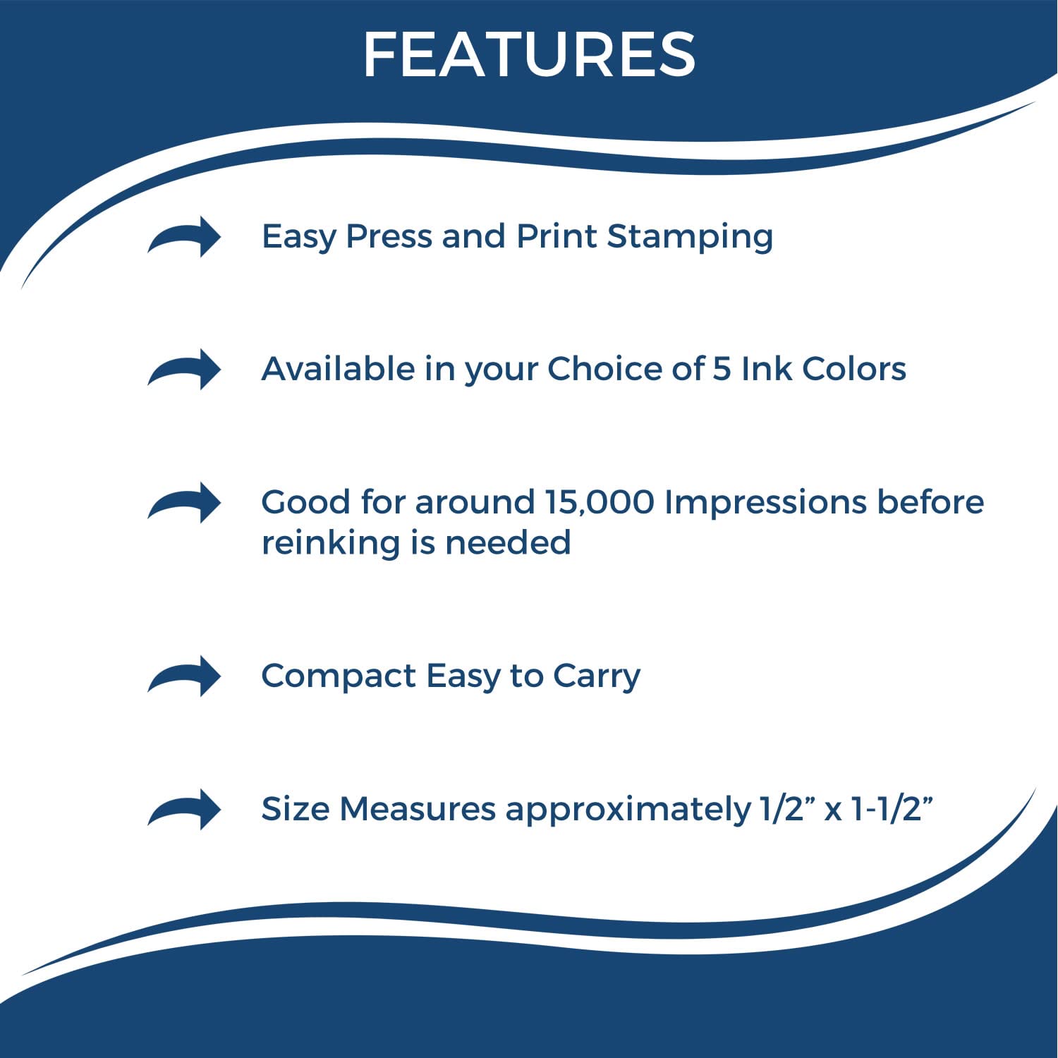 Slim Pre-Inked Entered with Date Box Stamp, Perfect for Physicians, Slim Design, Portable, Easy to Carry, Size Approx 1/2" x 1-1/2", Avail in 5 Ink Colors, Reinkable - Image 5