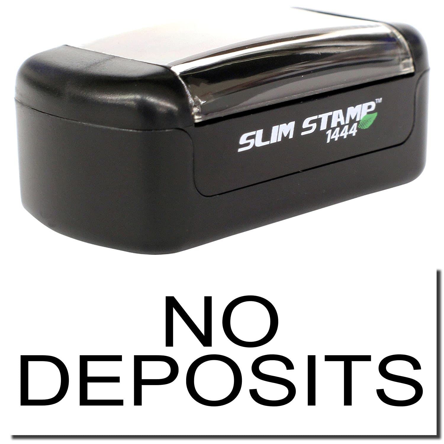 Slim Pre Inked No Deposits Stamp, Bank Teller Supplies, Slim Design, Portable, Easy to Carry, Size Approx 1/2" x 1-1/2", Avail in 5 Ink Colors, Reinkable - Image 2