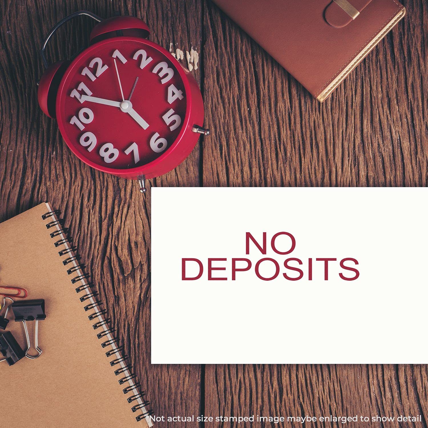 Slim Pre Inked No Deposits Stamp, Bank Teller Supplies, Slim Design, Portable, Easy to Carry, Size Approx 1/2" x 1-1/2", Avail in 5 Ink Colors, Reinkable - Image 4