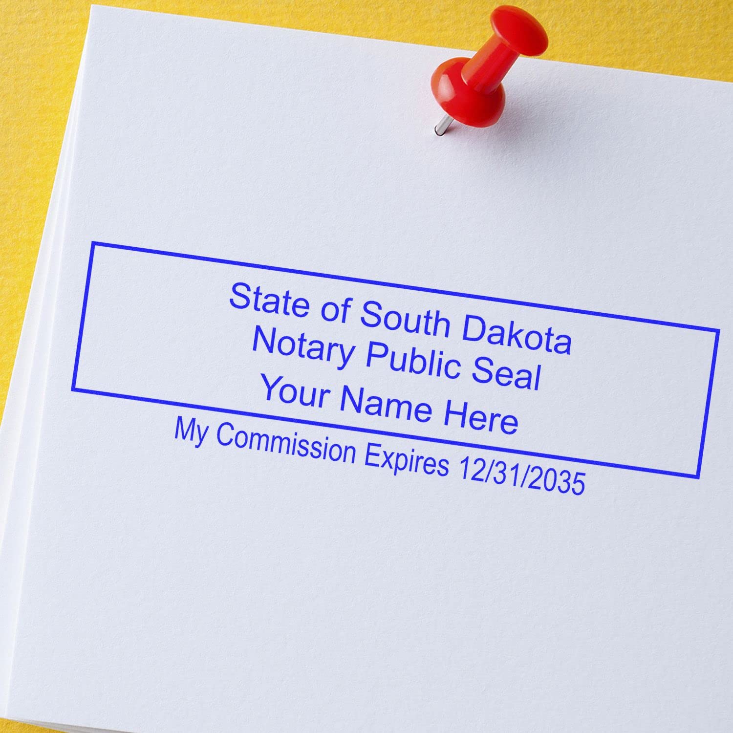 Slim South Dakota Rectangular Notary Stamp, SD Notary Stamp, Slim Design, Easy to Carry and Portable, Rectangular Imprint, Impression Size 7/8" x 2-1/4" - Image 4