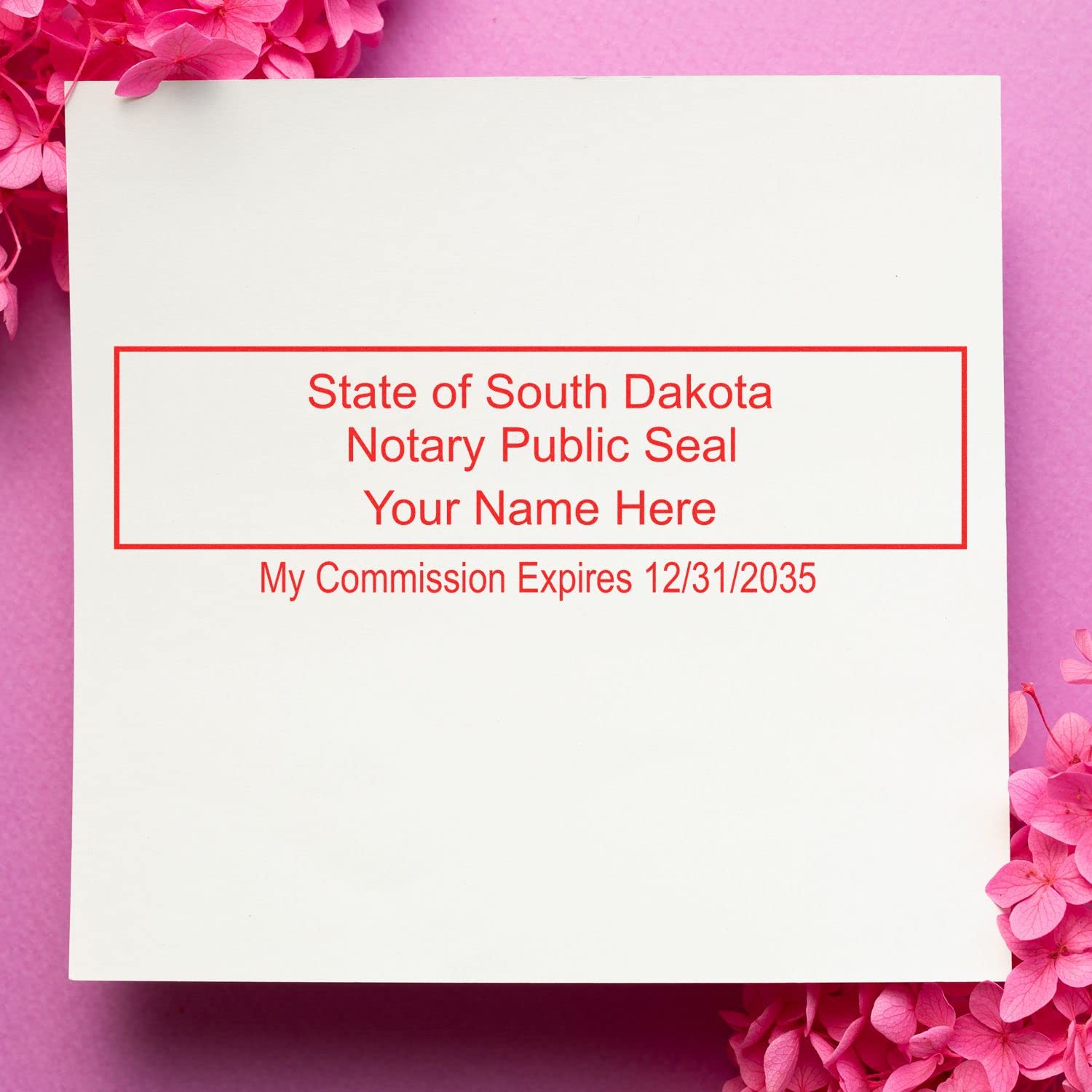 Slim South Dakota Rectangular Notary Stamp, SD Notary Stamp, Slim Design, Easy to Carry and Portable, Rectangular Imprint, Impression Size 7/8" x 2-1/4" - Image 6