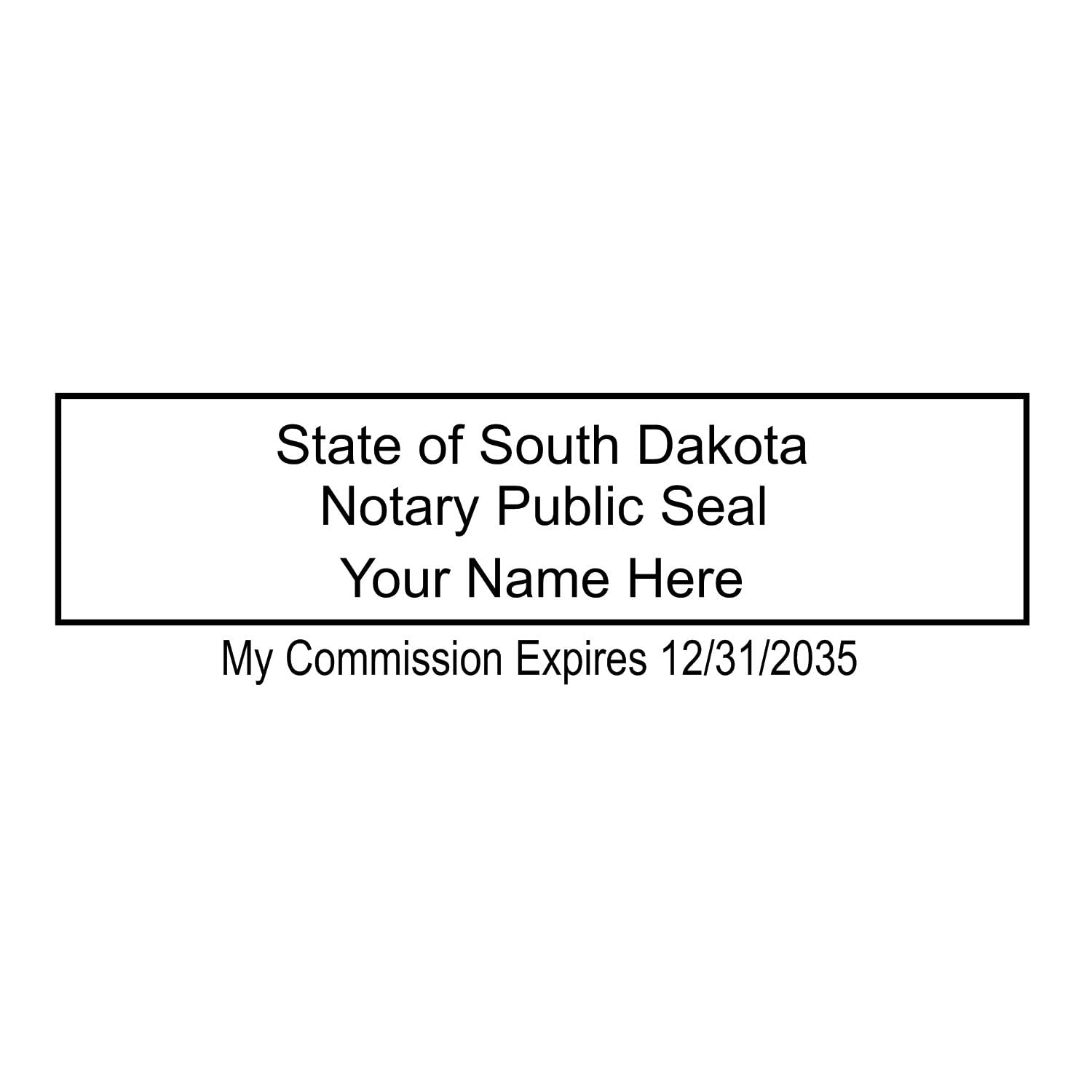 Slim South Dakota Rectangular Notary Stamp, SD Notary Stamp, Slim Design, Easy to Carry and Portable, Rectangular Imprint, Impression Size 7/8" x 2-1/4" - Image 9