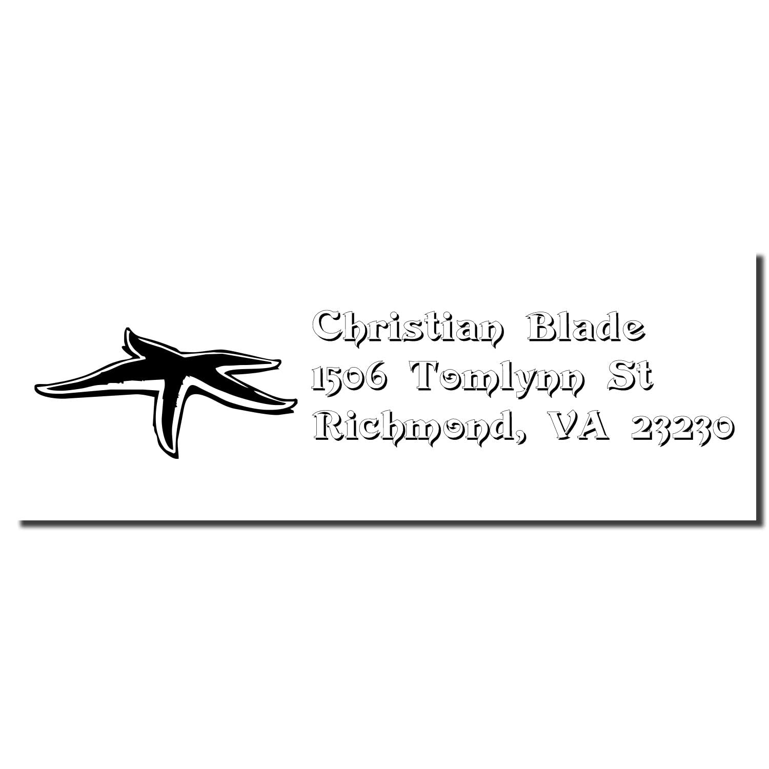 Slim Starfish Address Stamp, Family Return Address Stamp, Great Graduation Gift, Portable, Slim Design, 5 Exciting Ink Colors, Impression 7/8" x 2-1/4", Up to 25K Impressions