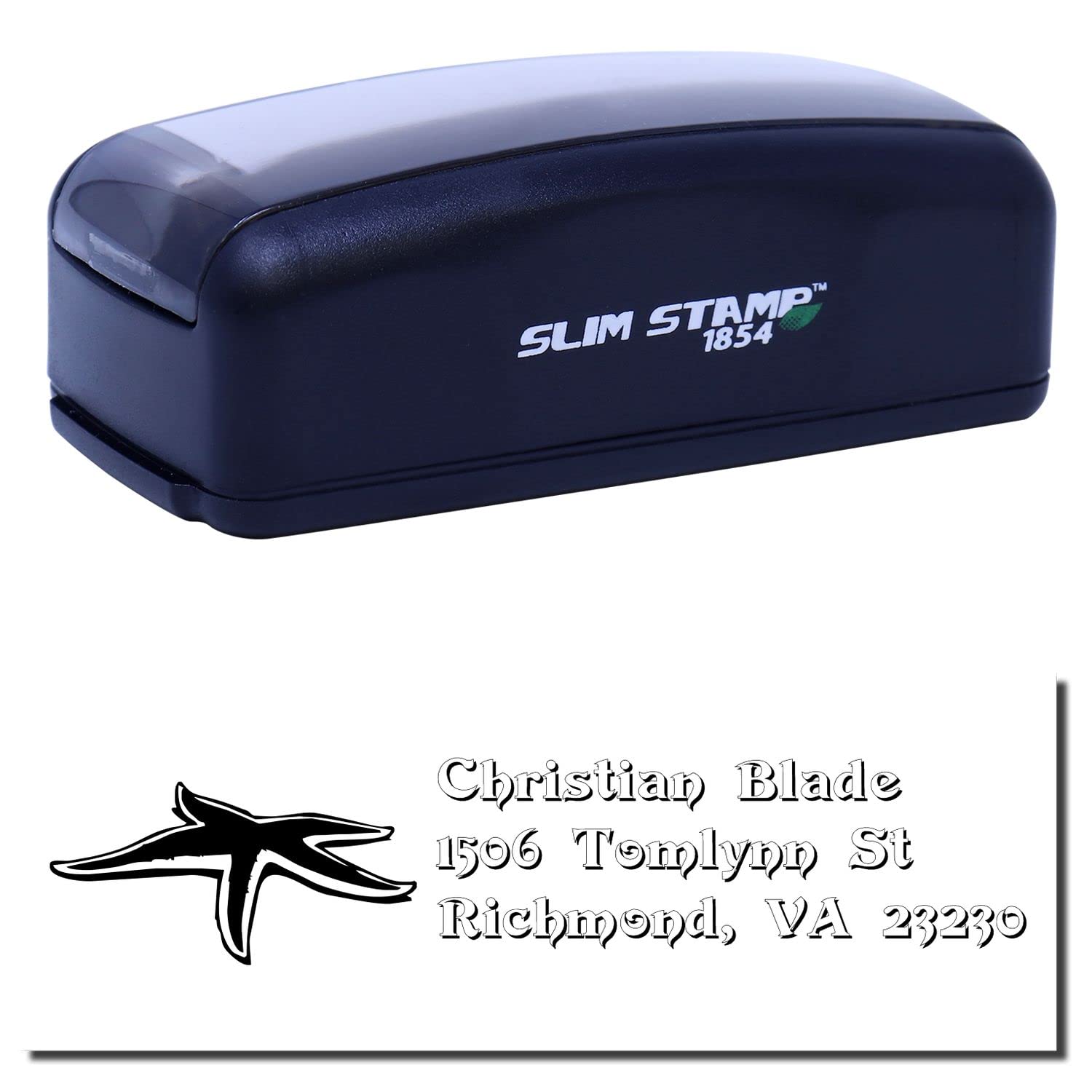 Slim Starfish Address Stamp, Family Return Address Stamp, Great Graduation Gift, Portable, Slim Design, 5 Exciting Ink Colors, Impression 7/8" x 2-1/4", Up to 25K Impressions - Image 2