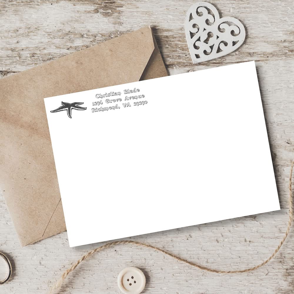 Slim Starfish Address Stamp, Family Return Address Stamp, Great Graduation Gift, Portable, Slim Design, 5 Exciting Ink Colors, Impression 7/8" x 2-1/4", Up to 25K Impressions - Image 3