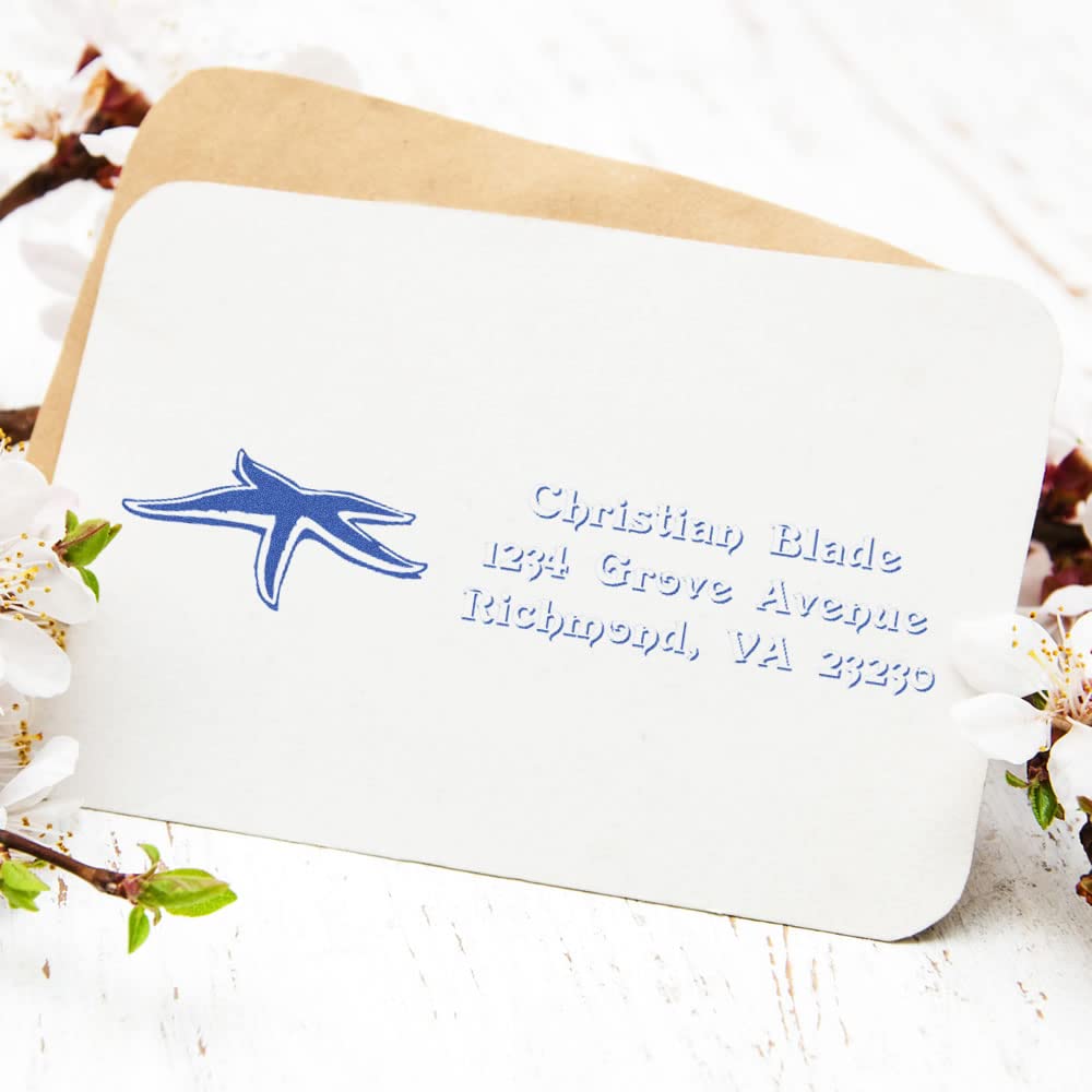 Slim Starfish Address Stamp, Family Return Address Stamp, Great Graduation Gift, Portable, Slim Design, 5 Exciting Ink Colors, Impression 7/8" x 2-1/4", Up to 25K Impressions - Image 4