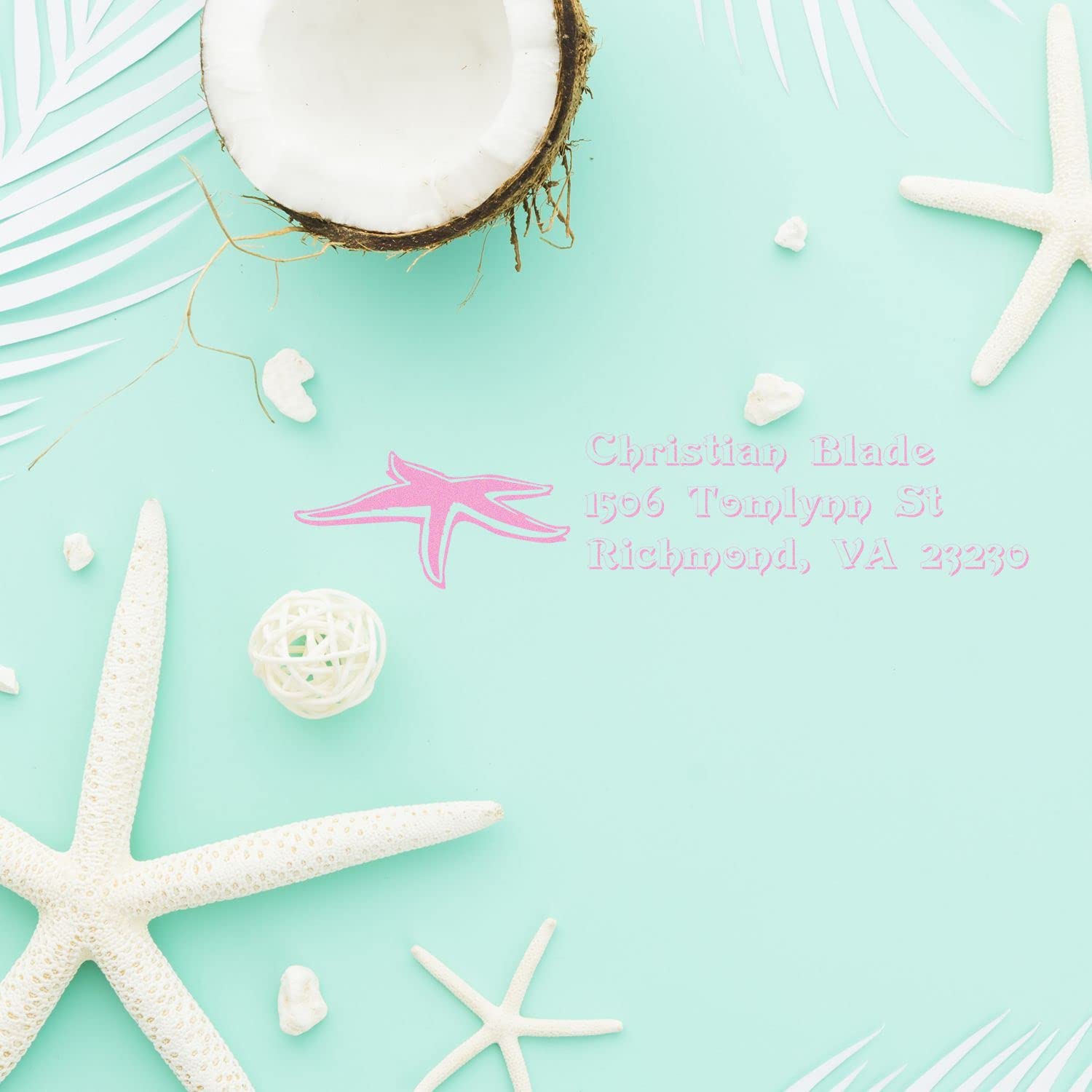 Slim Starfish Address Stamp, Family Return Address Stamp, Great Graduation Gift, Portable, Slim Design, 5 Exciting Ink Colors, Impression 7/8" x 2-1/4", Up to 25K Impressions - Image 6