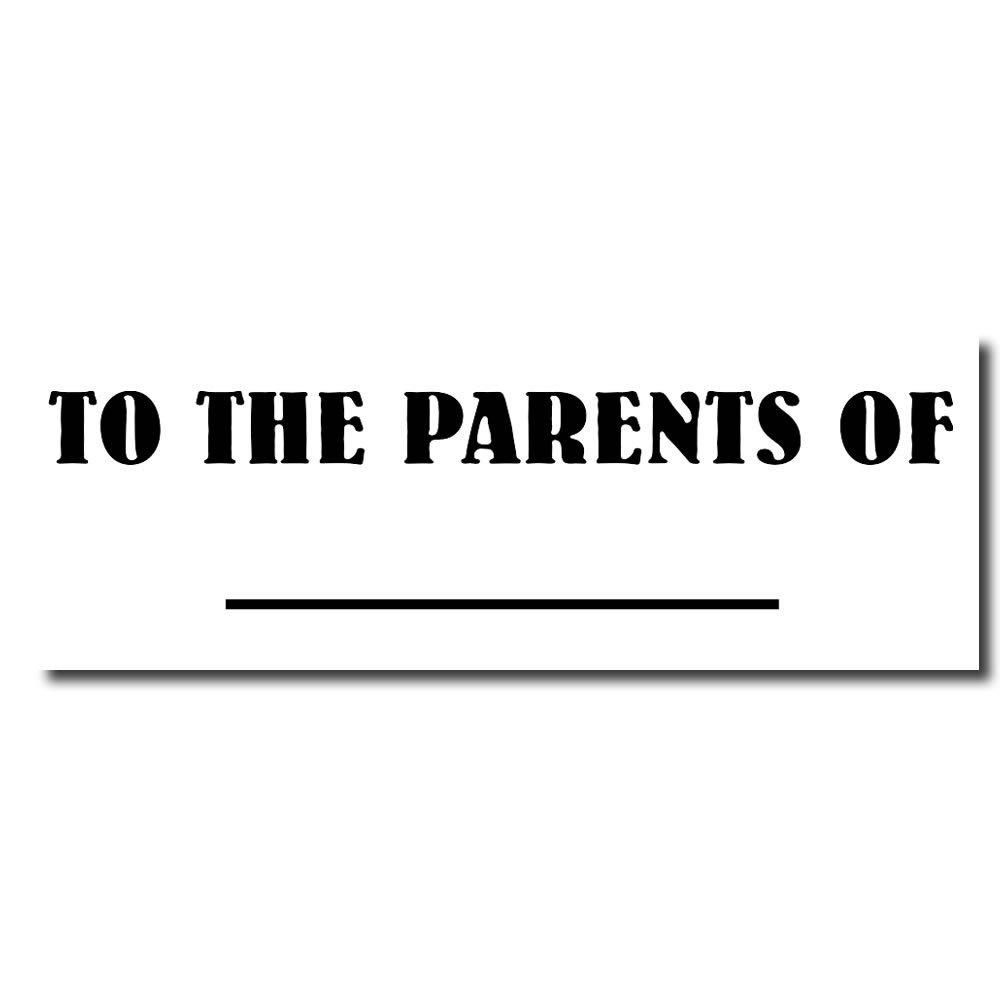 Slim Style Homework Stamp, Pre-Inked 'To The Parents Of' with Black Ink, Rectangular Rubber Stamp, 1/2" x 1-1/2", Ideal for English Teachers - Image 2