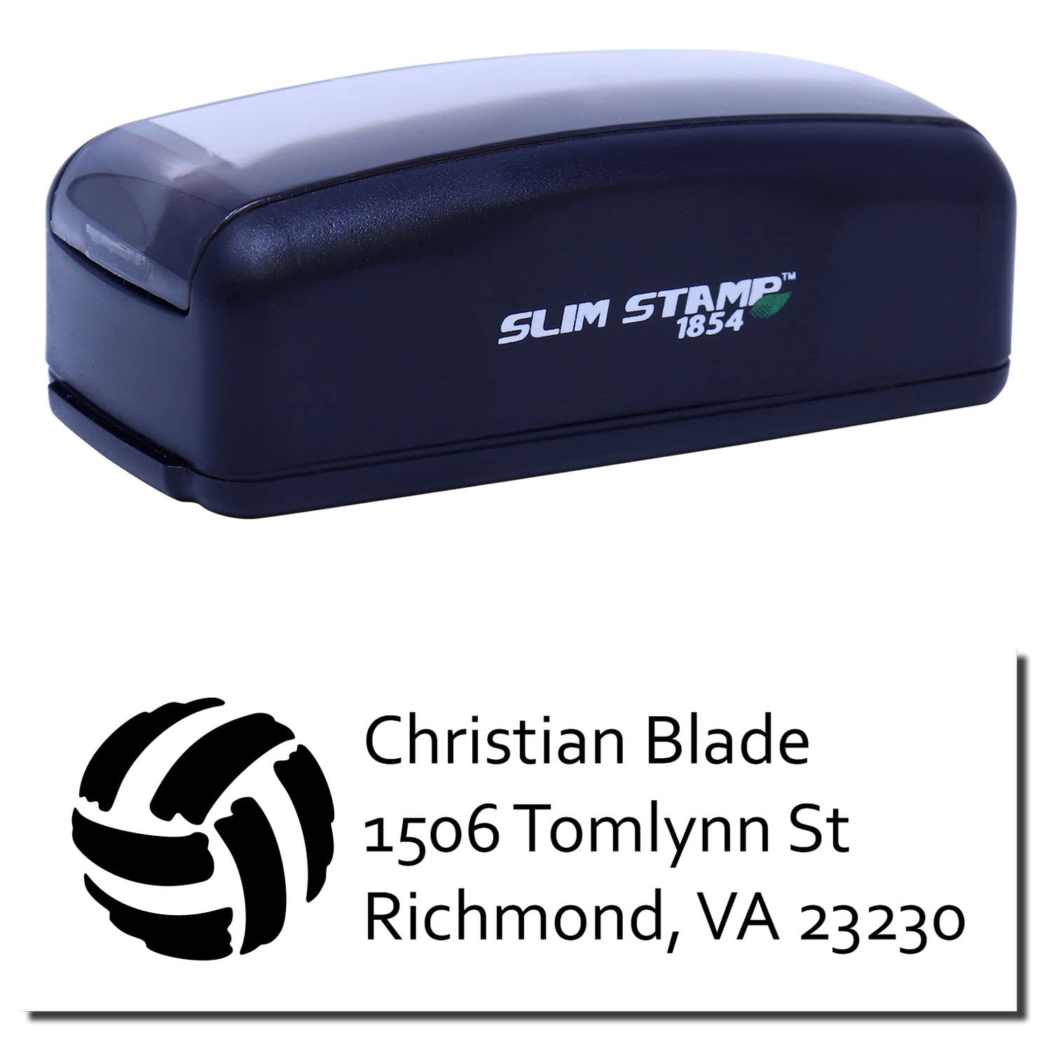 Slim Volley Ball Address Stamp, Custom Made Personal Return Address Stamp, Wedding Gift, Portable, Slim Design, 5 Exciting Ink Colors, Impression 7/8" x 2-1/4", Up to 25K Impressions - Image 2