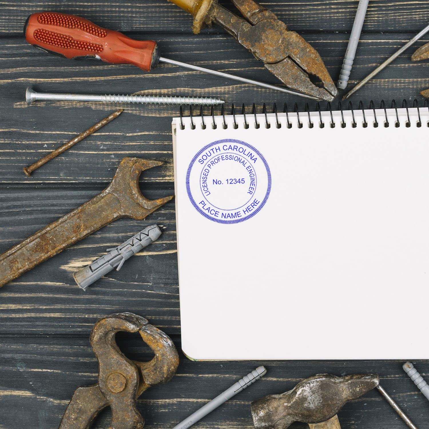 South Carolina Engineer Stamp, Self-Inking Professional Engineer (PE) Stamp, Ideal for South Carolina Professional Engineers, Size 1-5/8, and PE Stamp South Carolina - for Engineering Documents - Image 7