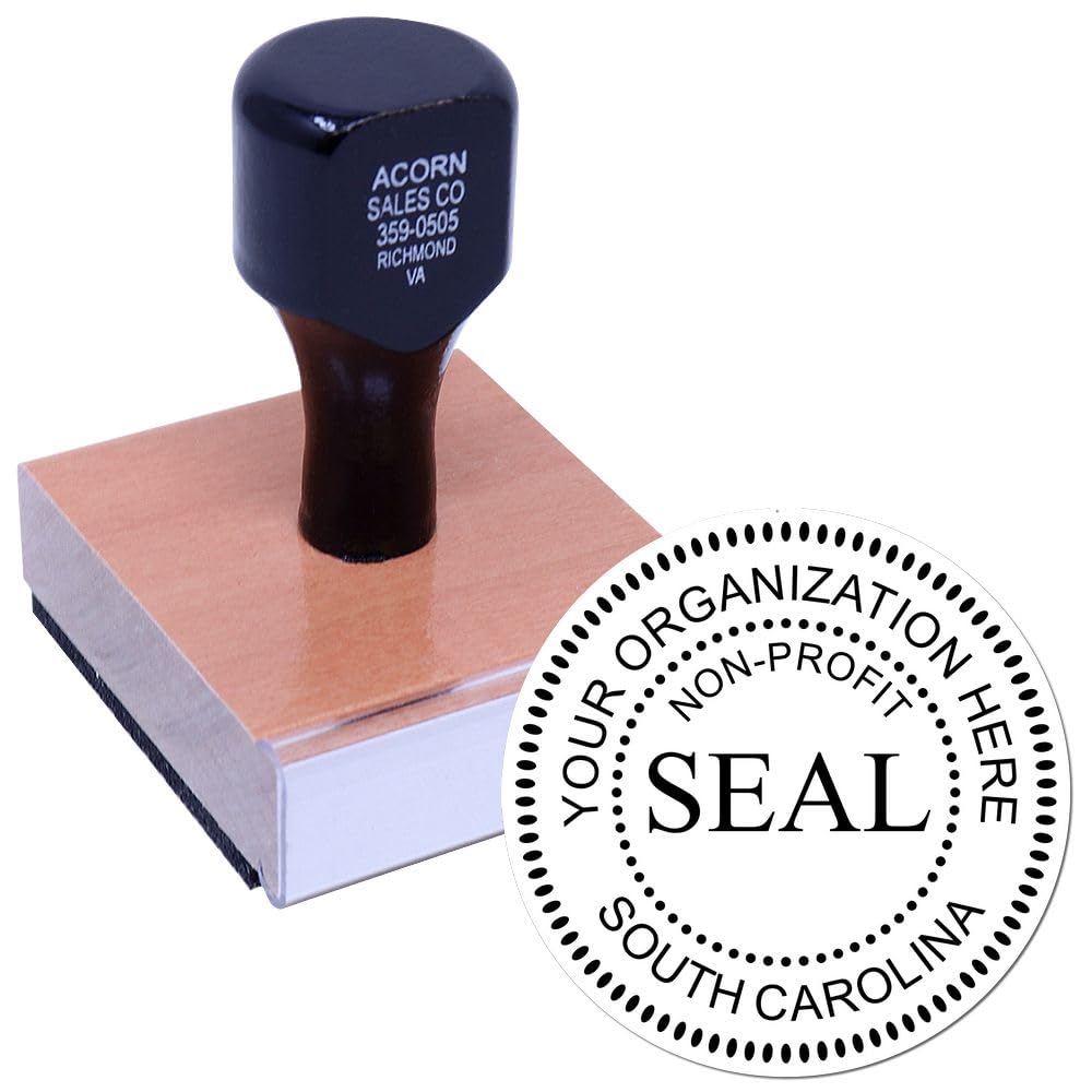 South Carolina Not for Profit Corporate Seal Rubber Stamp, SC Non-Profit Stamp, Uses Stamp Pad, Wood Handle, 1-5/8 Size, Personalized, Customized Non-Profit Company Stamp, SC Stamp - Image 2