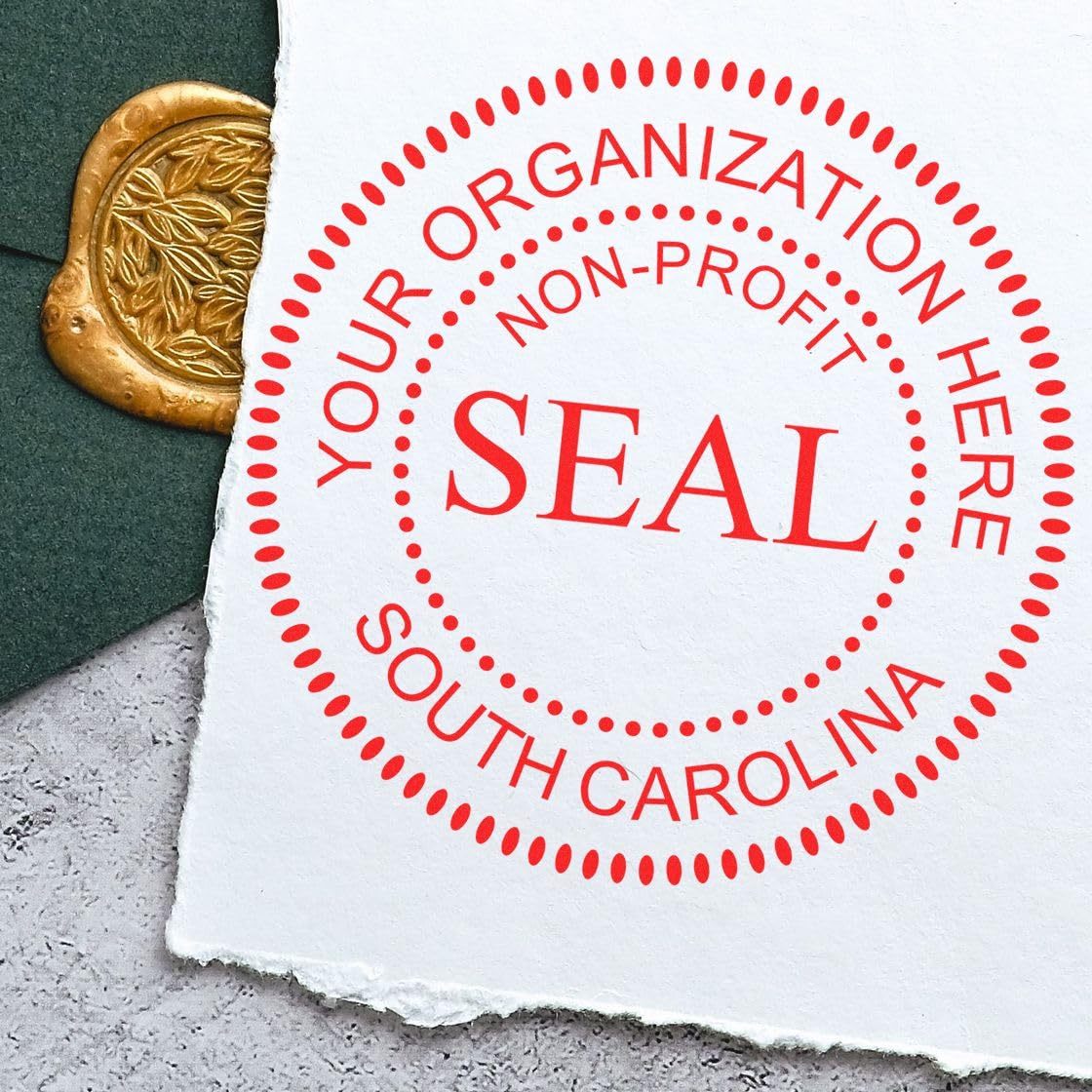 South Carolina Not for Profit Corporate Seal Rubber Stamp, SC Non-Profit Stamp, Uses Stamp Pad, Wood Handle, 1-5/8 Size, Personalized, Customized Non-Profit Company Stamp, SC Stamp - Image 7