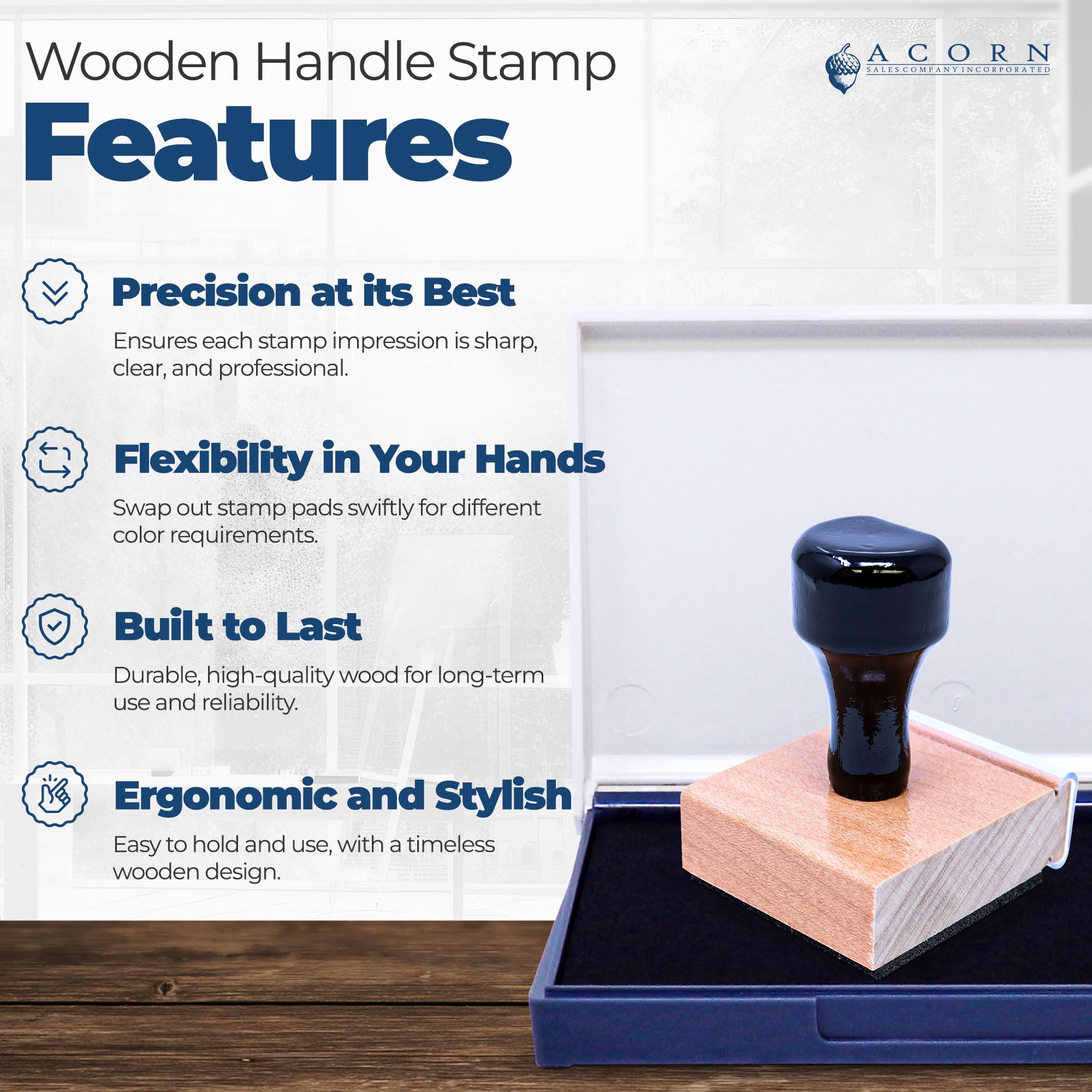 Wood Handle Alaska Corporate Seal Rubber Stamp, C-Corp Seal or S-Corp Seal, 1-5/8, Uses Stamp Pad, AK Corporate Stamp, Custom Business Company Stamp, Customized Company Inking Stamp, AK Stamp - Image 3