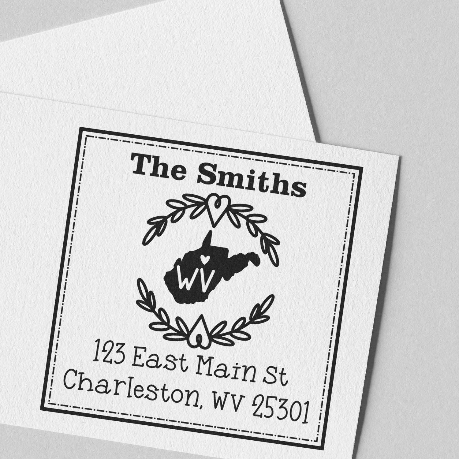 Square State Love Self-Inking Return Address Stamp for Wisconsin, Wisconsin Custom Stamp Return Address, Use for Envelopes, Size 1-5/8"