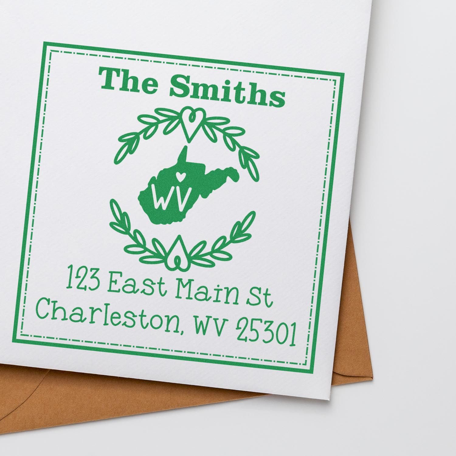 Square State Love Self-Inking Return Address Stamp for Wisconsin, Wisconsin Custom Stamp Return Address, Use for Envelopes, Size 1-5/8" - Image 4