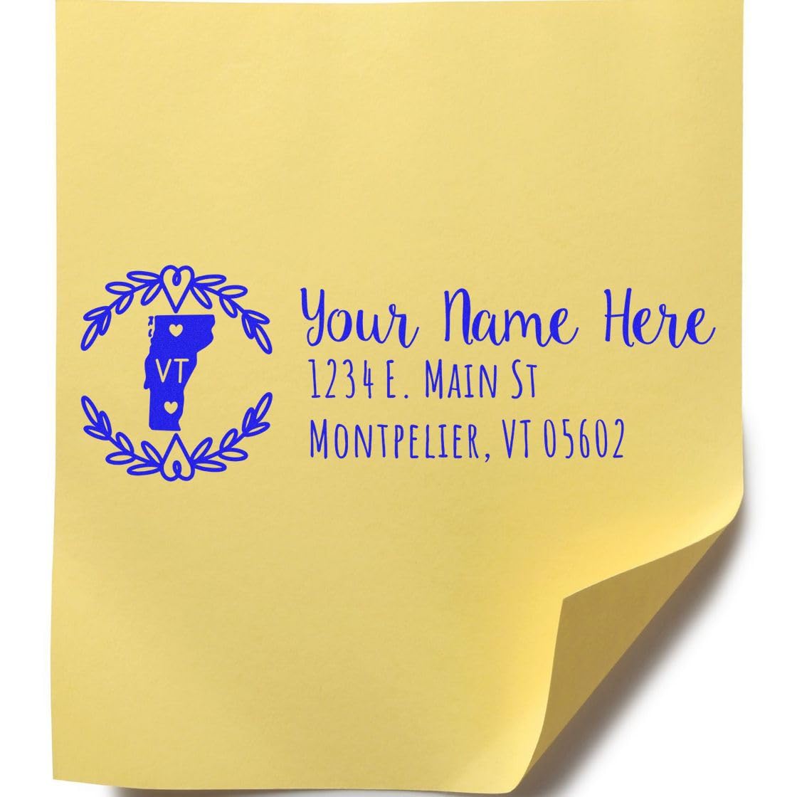 State Love Self-Inking Address Stamp for Vermont, Pink, Purple or Black Case, Features State Outline, Rectangular Design, Size 7/8" x 2-1/4" - Image 3