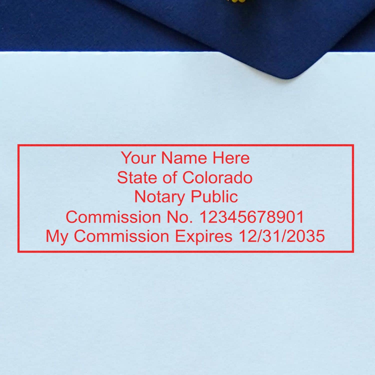 Super Slim Pre-Inked Rectangular Colorado Notary Stamp, Sleek and Compact, 7/8" x 2-1/4" Imprint Size, Available in 5 Ink Colors - Image 5