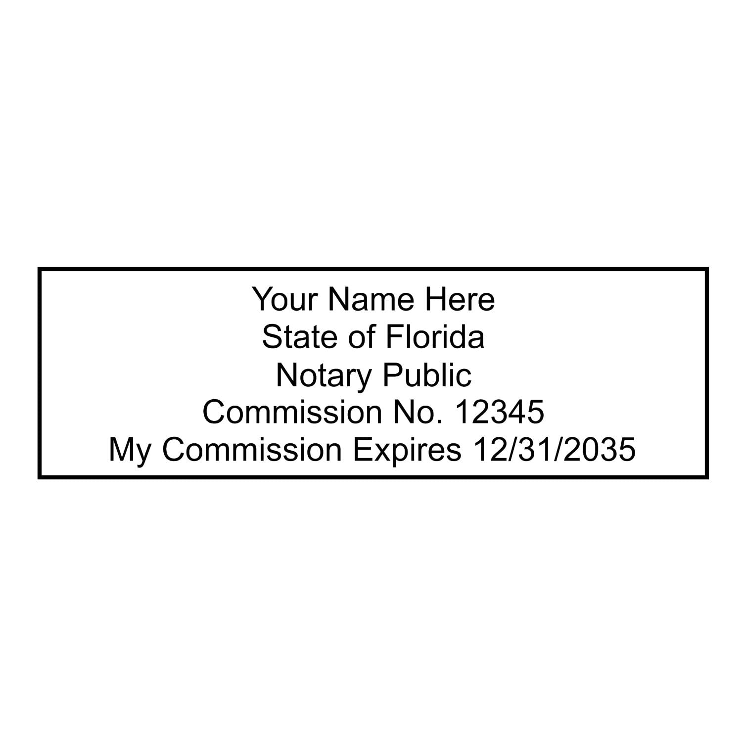 Super Slim Pre-Inked Rectangular Florida Notary Stamp, Sleek and Compact, 7/8" x 2-1/4" Imprint Size - Image 8