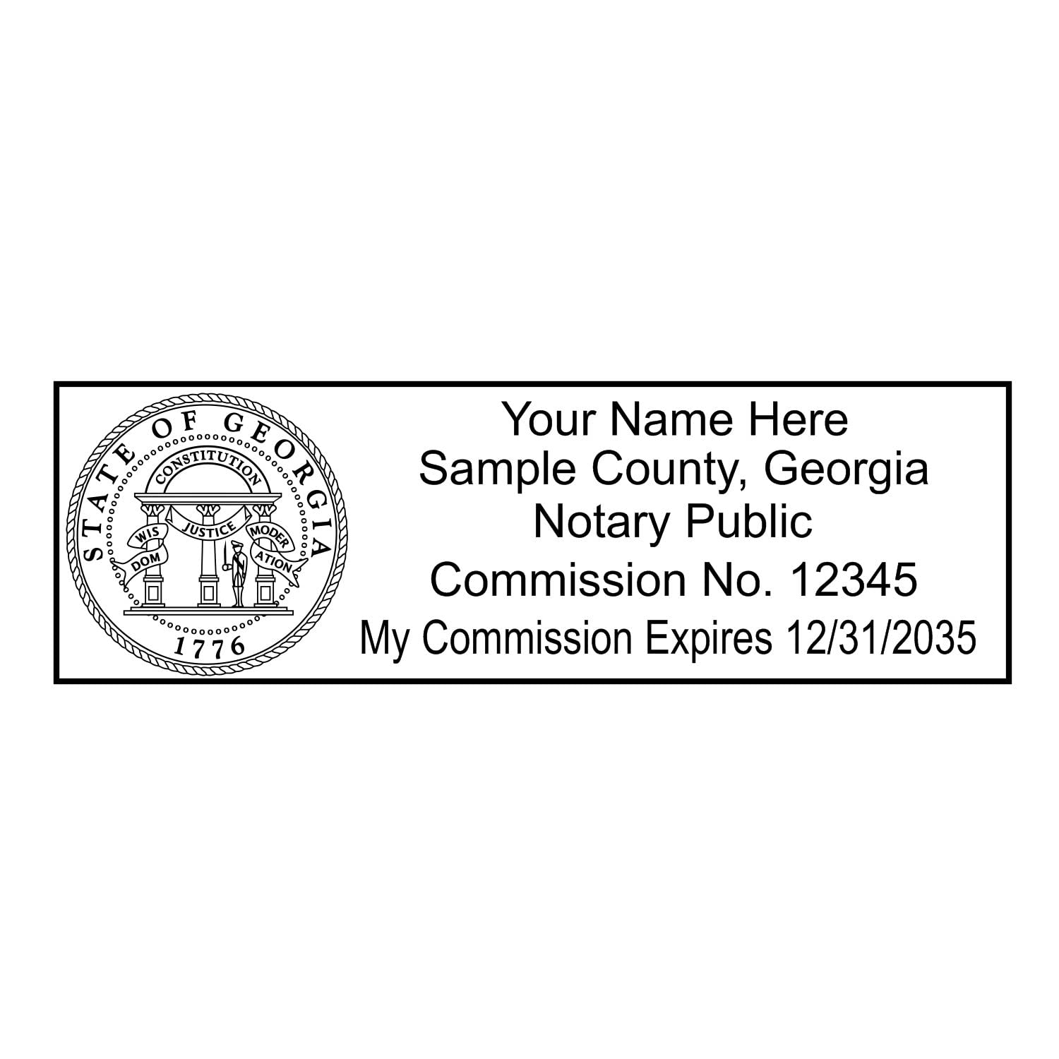 Super Slim Pre-Inked Rectangular Georgia Notary Stamp, Sleek and Compact, 7/8" x 2-1/4" Imprint Size, Available in 5 Ink Colors - Image 9