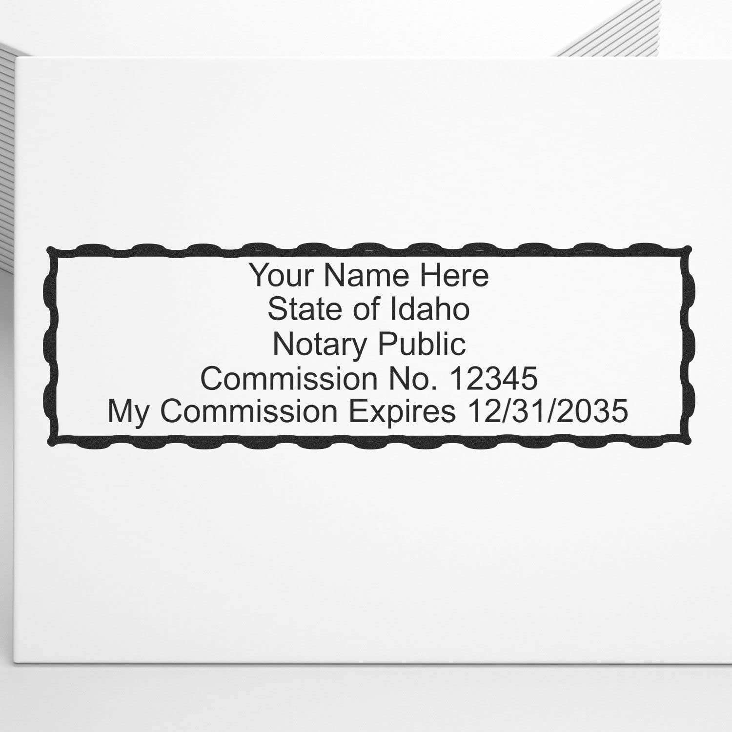 Super Slim Pre-Inked Rectangular Idaho Notary Stamp, Sleek and Compact, 7/8" x 2-1/4" Imprint Size, Available in 5 Ink Colors
