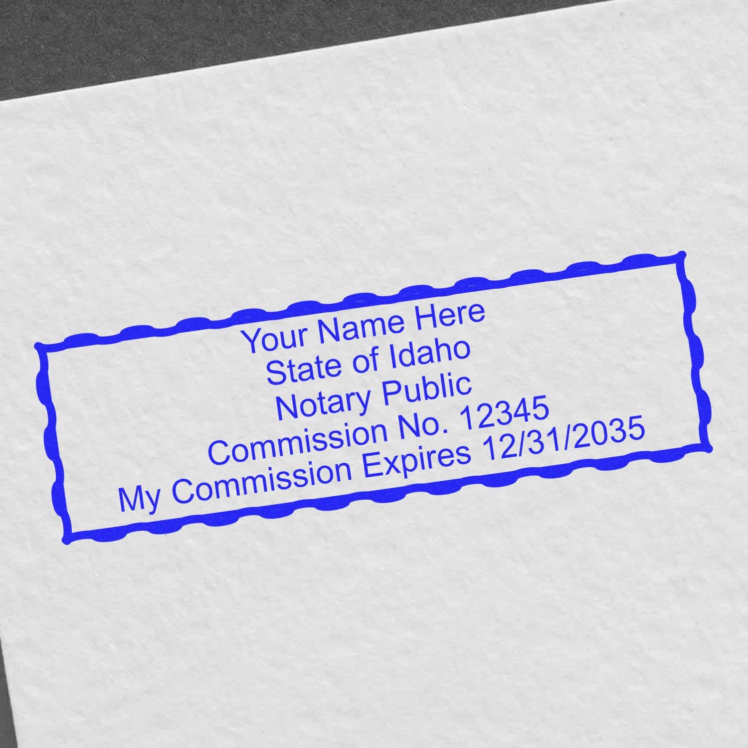 Super Slim Pre-Inked Rectangular Idaho Notary Stamp, Sleek and Compact, 7/8" x 2-1/4" Imprint Size, Available in 5 Ink Colors - Image 4