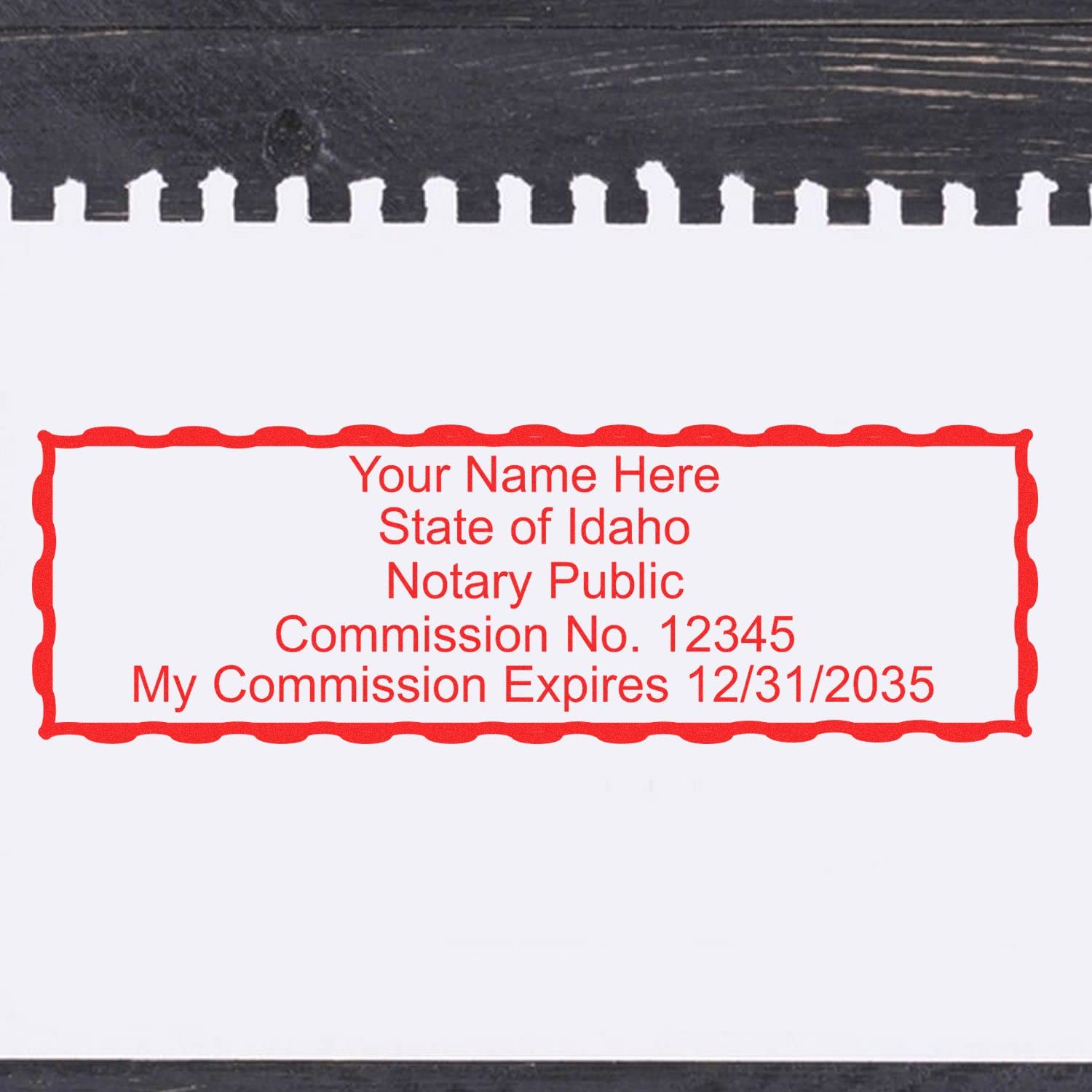 Super Slim Pre-Inked Rectangular Idaho Notary Stamp, Sleek and Compact, 7/8" x 2-1/4" Imprint Size, Available in 5 Ink Colors - Image 6
