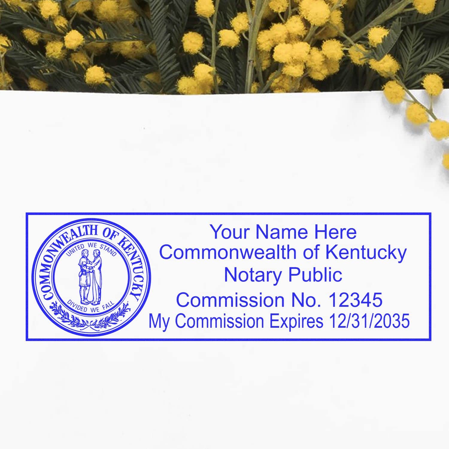 Super Slim Pre-Inked Rectangular Kentucky Notary Stamp, Sleek and Compact, 7/8" x 2-1/4" Imprint Size, Available in 5 Ink Colors - Image 4
