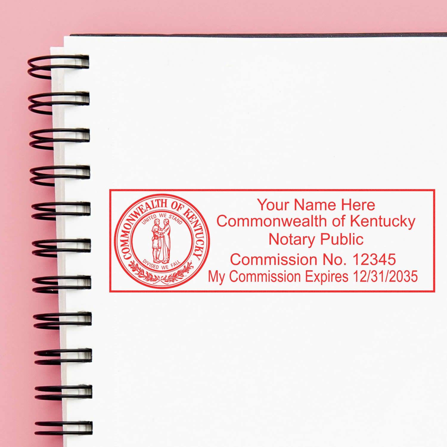 Super Slim Pre-Inked Rectangular Kentucky Notary Stamp, Sleek and Compact, 7/8" x 2-1/4" Imprint Size, Available in 5 Ink Colors - Image 6