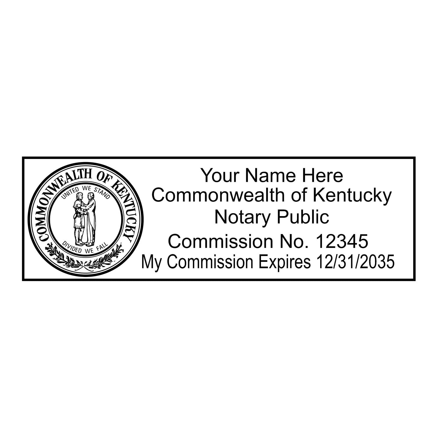 Super Slim Pre-Inked Rectangular Kentucky Notary Stamp, Sleek and Compact, 7/8" x 2-1/4" Imprint Size, Available in 5 Ink Colors - Image 9