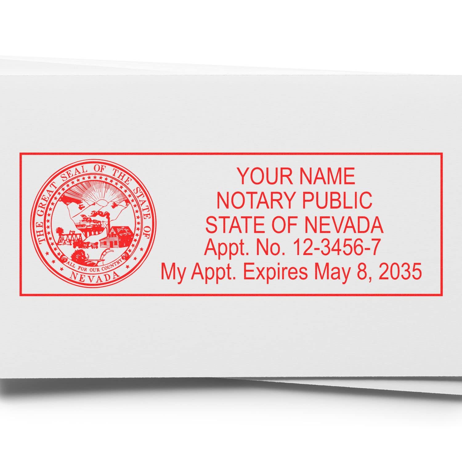 Super Slim Pre-Inked Rectangular Nevada Notary Stamp, Sleek and Compact, 7/8" x 2-1/4" Imprint Size, Available in 5 Ink Colors - Image 6
