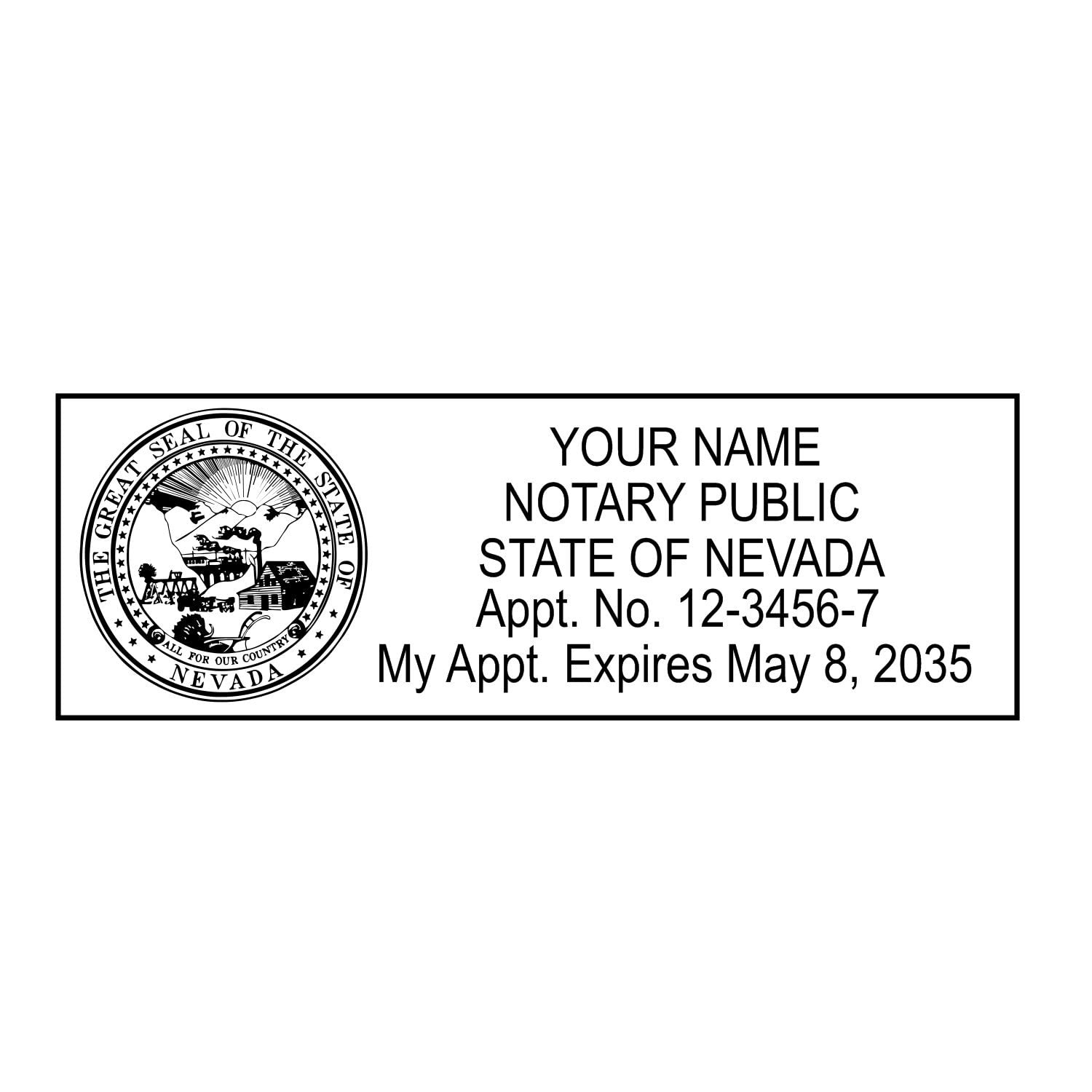 Super Slim Pre-Inked Rectangular Nevada Notary Stamp, Sleek and Compact, 7/8" x 2-1/4" Imprint Size, Available in 5 Ink Colors - Image 9