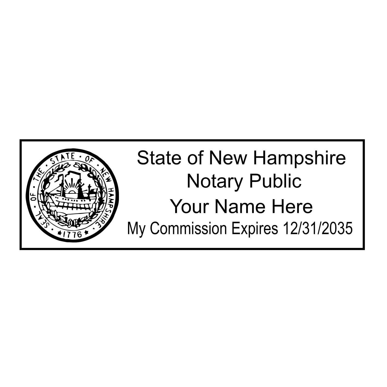 Super Slim Pre-Inked Rectangular New Hampshire Notary Stamp, Sleek and Compact, 7/8" x 2-1/4" Imprint Size, Available in 5 Ink Colors - Image 9