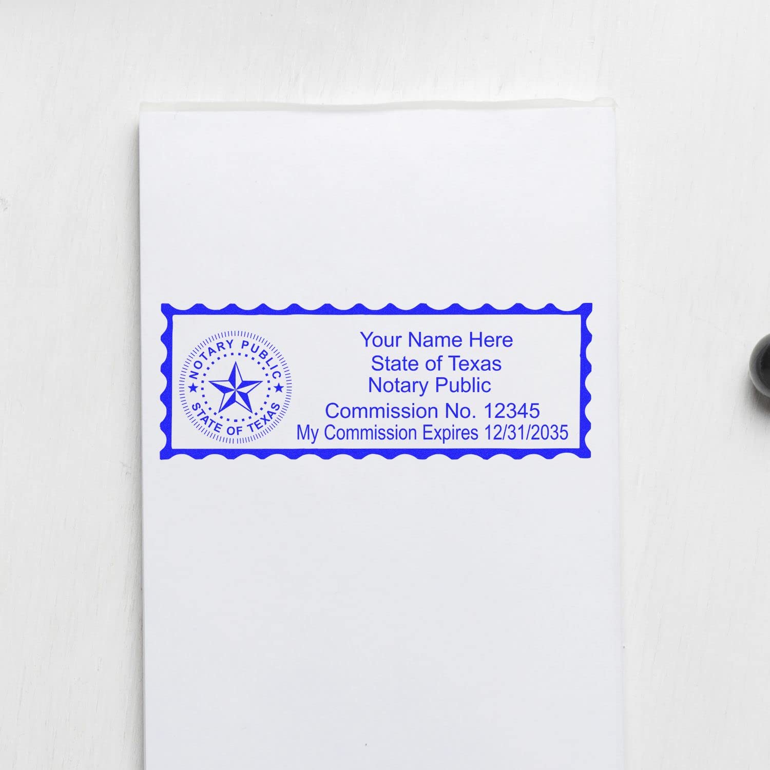 Super Slim Pre-Inked Rectangular Texas Notary Stamp, Sleek and Compact, 7/8" x 2-1/4" Imprint Size, Available in 5 Ink Colors - Image 4