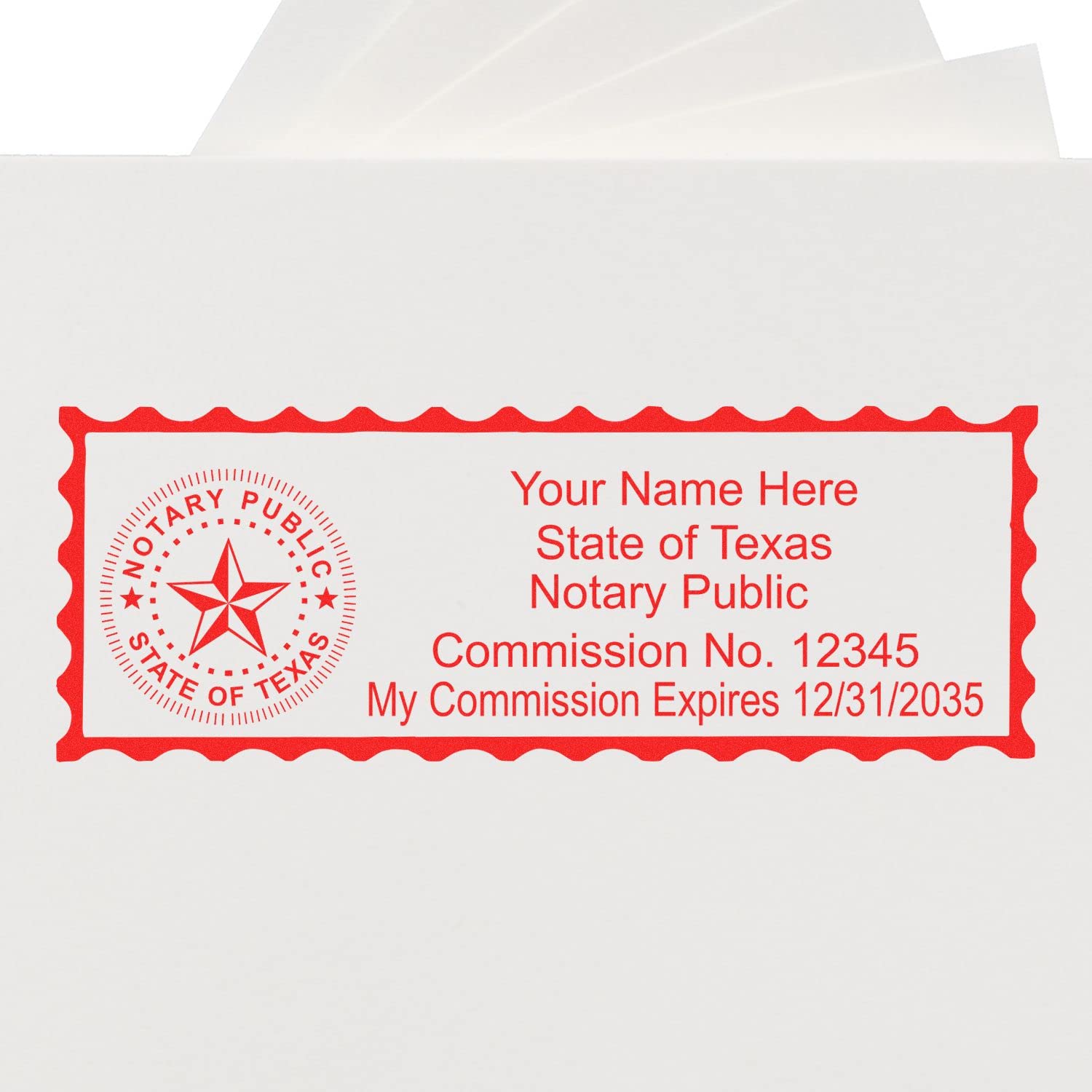 Super Slim Pre-Inked Rectangular Texas Notary Stamp, Sleek and Compact, 7/8" x 2-1/4" Imprint Size, Available in 5 Ink Colors - Image 5