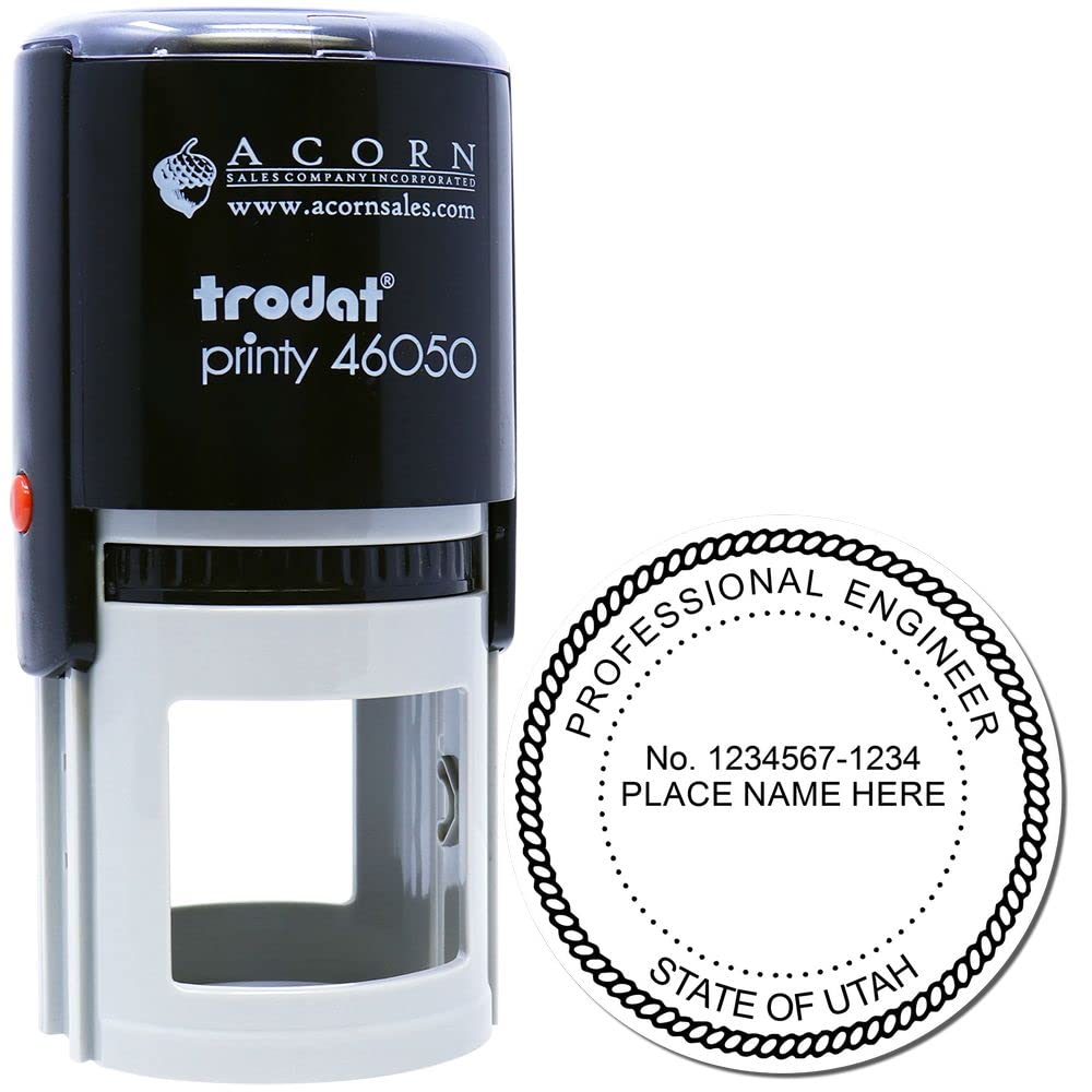Utah Engineer Stamp Self-Inking - Professional Engineering Seal for Utah Engineers, PE Stamp Utah, Size 1-3/4 - Ideal for Utah Professional Engineers, UT Engineer Stamp, PE Stamps - Image 2