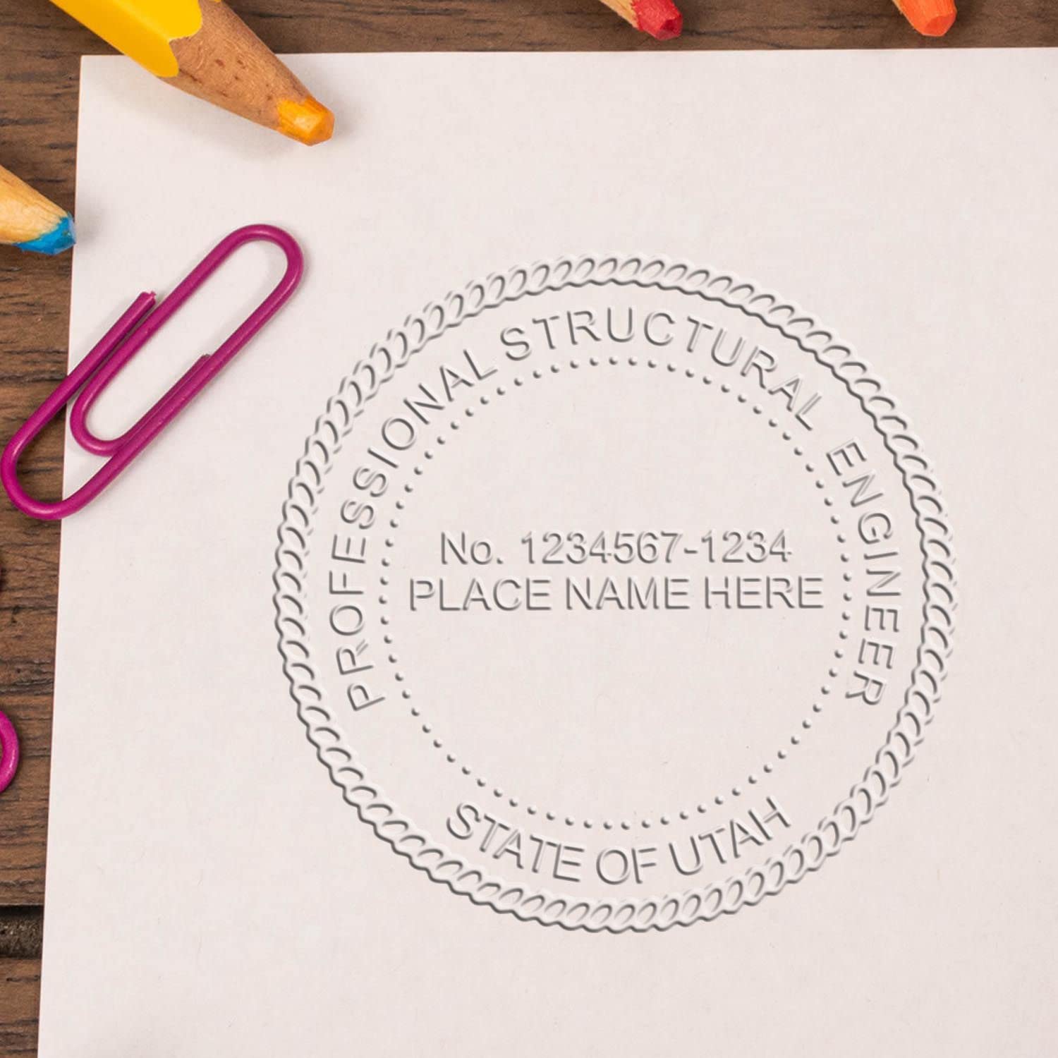 Utah PE Seal - Grey Soft Professional Engineer Stamp, 1-3/4 Size - Ideal UT Professional Engineer Seal for Licensed Utah Professional Engineers, Engineer Seal Utah, PE Seal UT Utah - Image 6