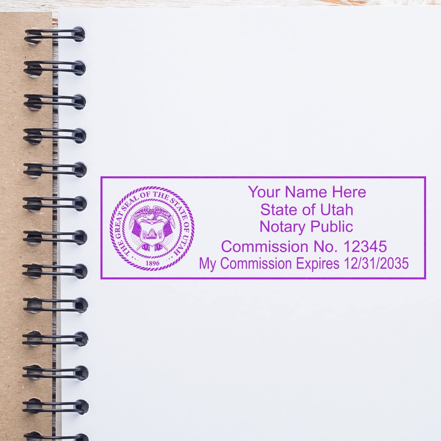 Utah Notary Value Kit, Notary Public Supplies Utah, Includes Journal, Acknowledgement Stamp, Rectangular Notary Stamp, with Wood Handle Stamps - Image 4