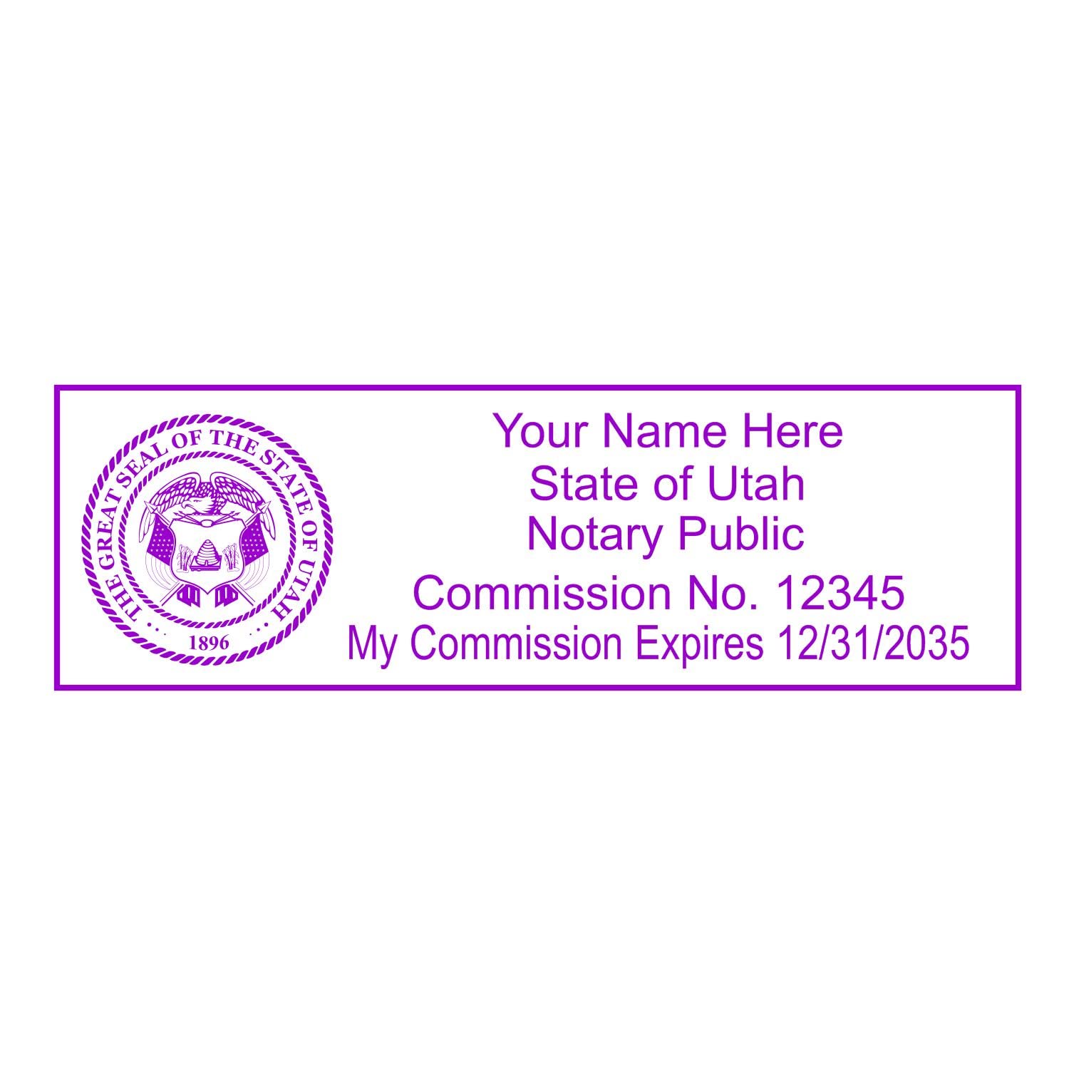 Utah State Seal Notary Stamp, UT Notary Stamp, State Board Approved, Economical Wood Handle Rubber Stamp, Uses Stamp Pad, Rectangular Shape, Sized 7/8" x 2-1/4", Utah Notary - Image 9