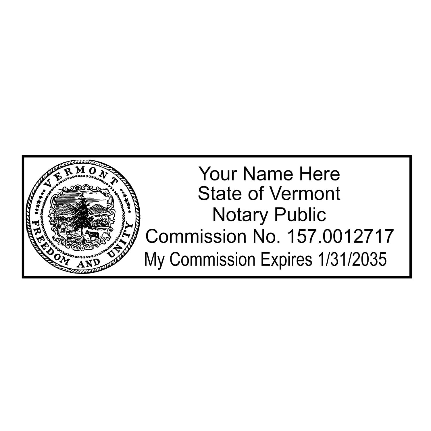 Vermont State Seal Notary Stamp, VT Notary Stamp, State Board Approved, Economical Wood Handle Rubber Stamp, Uses Stamp Pad, Rectangular Shape, Sized 7/8" x 2-1/4", Vermont Notary - Image 9