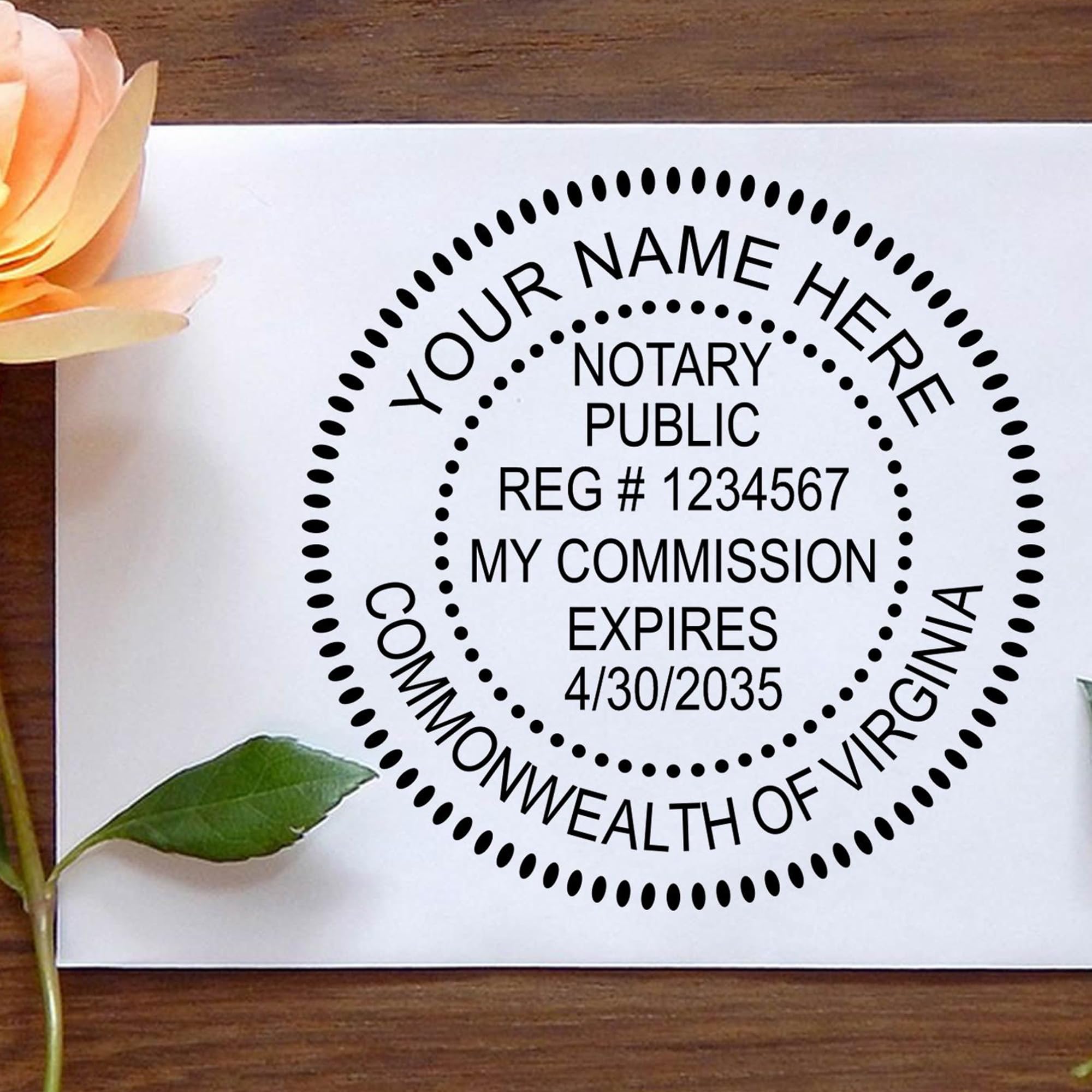 Virginia Wood Handle Rubber Notary Supply Kit, Customize Stamps with Richer Ink & Stamp Pad Options, Kit Comes with Notary & Seal Stamps, Acknowledgment Stamp, Record Book/Journal - Image 3