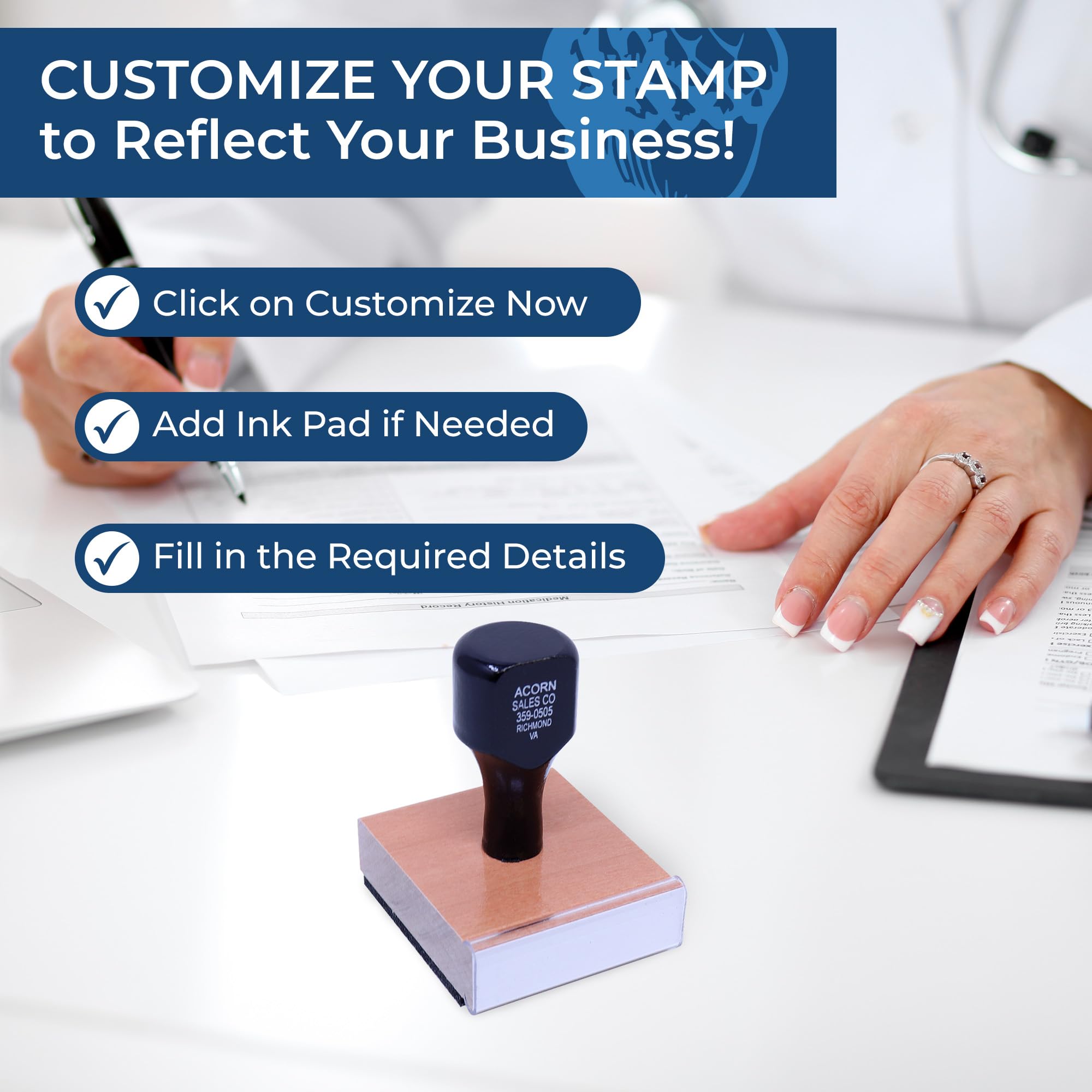 Virginia Wood Handle Rubber Notary Supply Kit, Customize Stamps with Richer Ink & Stamp Pad Options, Kit Comes with Notary & Seal Stamps, Acknowledgment Stamp, Record Book/Journal - Image 7