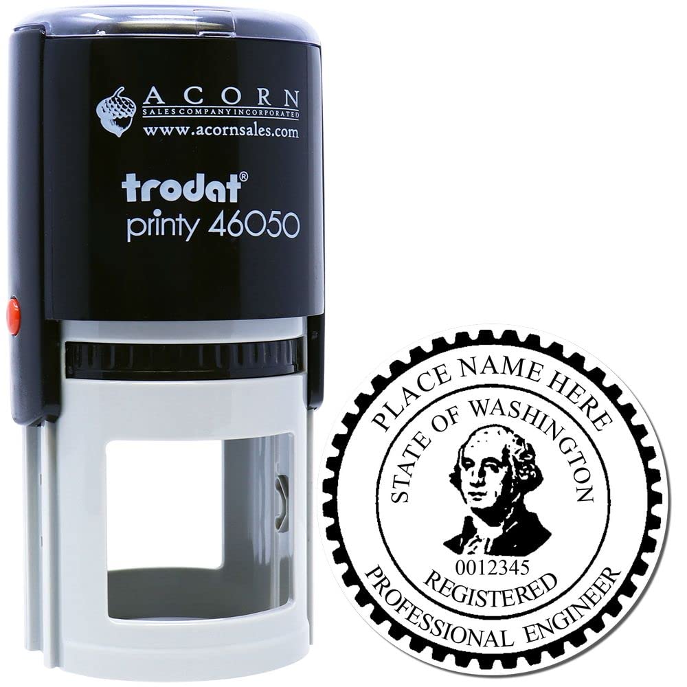 Washington Engineer Stamp Self-Inking, PE Stamp Washington - Premium Quality, 1-3/4 Size Stamp for Washington Professional Engineer - Ideal for Official Documentation - Washington WA Engineer Seal - Image 2