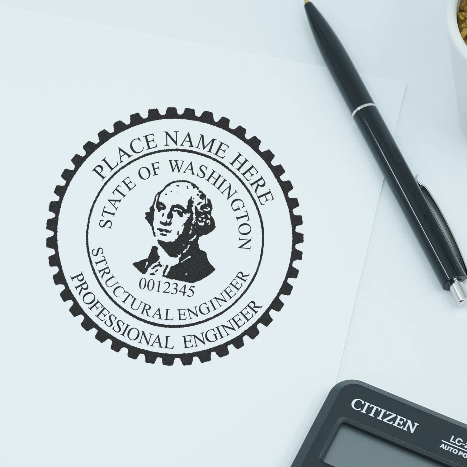 Washington Structural Engineer Stamp, Self-Inking PE Stamp, Professional Quality for Washington Structural Engineers, 1-3/4 Size, for Washington Professional Structural Engineer Use - Image 6