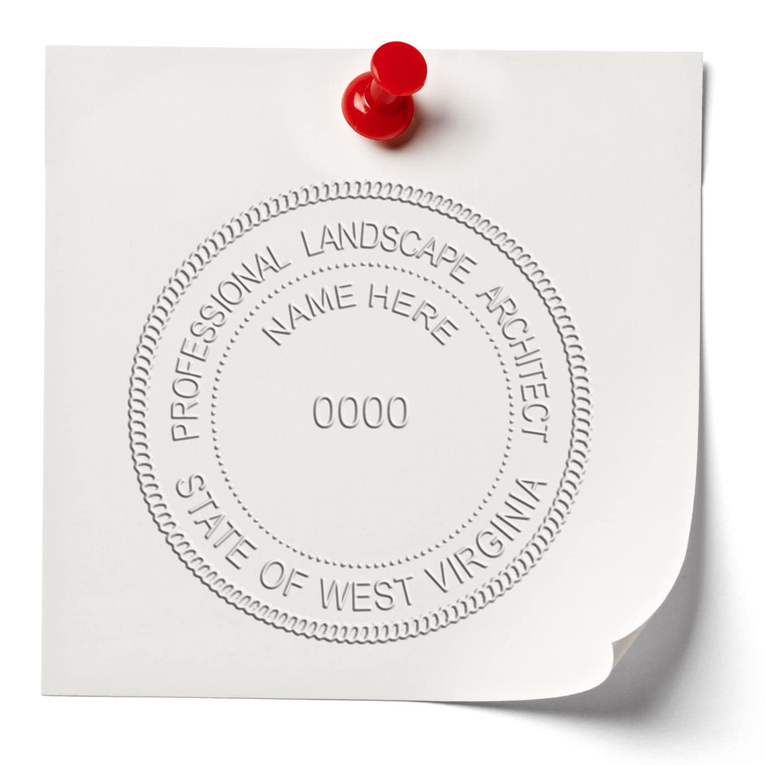 West Virginia Landscape Architect Seal - Professional Black Hybrid Embossed Stamp, Size 1-5/8 - Ideal for Landscape Architects in WV, Professional Seal WV - West Virginia Landscape Architecture - Image 6