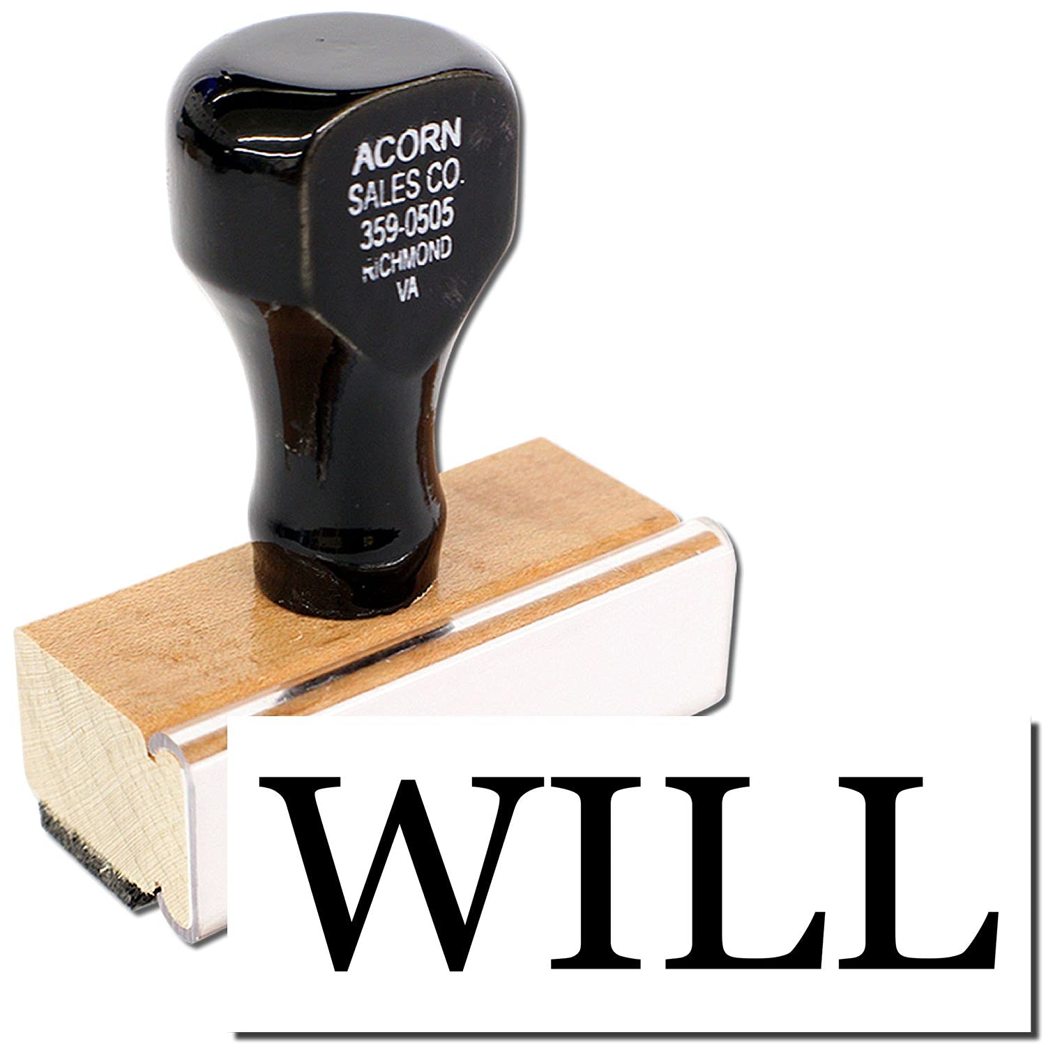 Will Legal Rubber Stamp, Medical Office Stamp, Wooden Handle Rubber Stamp, Uses Stamp Pad, Imprint Size Approx 1/2" x 1-1/2", Laser Engraved, USA Made - Image 2