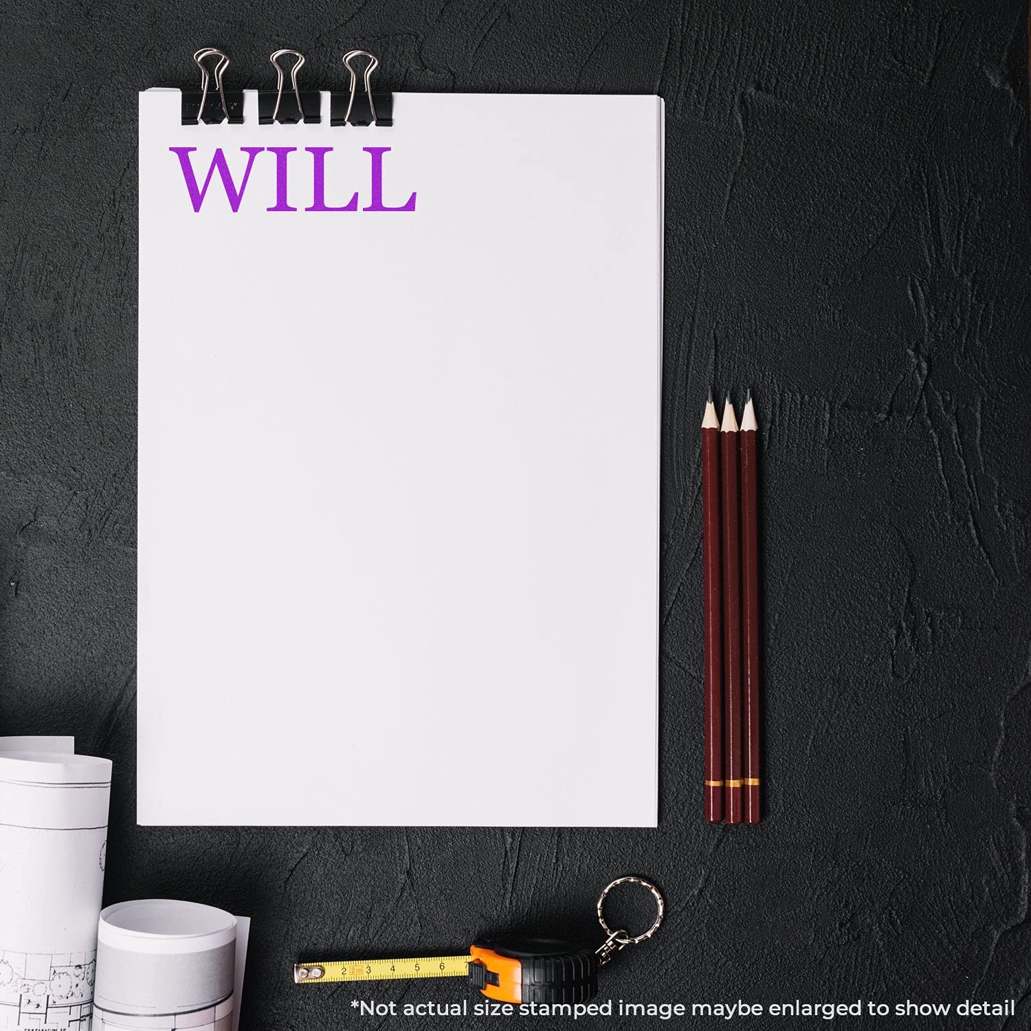 Will Legal Rubber Stamp, Medical Office Stamp, Wooden Handle Rubber Stamp, Uses Stamp Pad, Imprint Size Approx 1/2" x 1-1/2", Laser Engraved, USA Made - Image 6