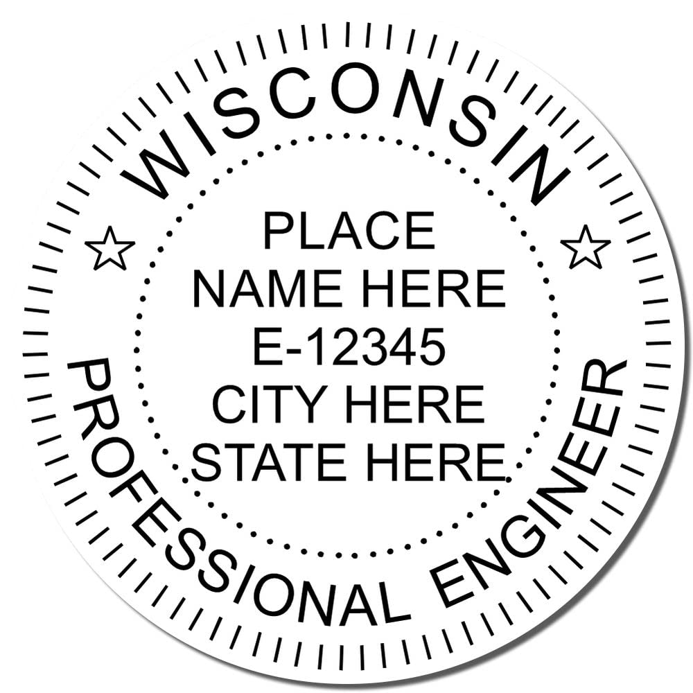 Wisconsin Engineer Stamp, Self-Inking PE Stamp for Wisconsin Professional Engineer, Convenient Size 1-5/8, Ideal for Official Documentation - Wisconsin PE Stamp, Engineer Stamp Self-Inking - Image 4