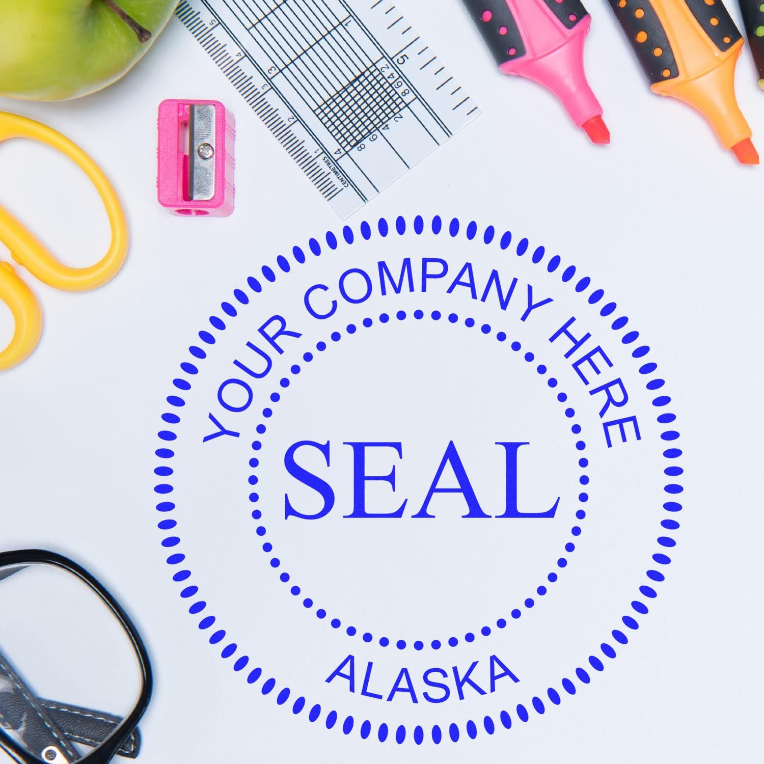 Wood Handle Alaska Corporate Seal Rubber Stamp, C-Corp Seal or S-Corp Seal, 1-5/8, Uses Stamp Pad, AK Corporate Stamp, Custom Business Company Stamp, Customized Company Inking Stamp, AK Stamp - Image 6