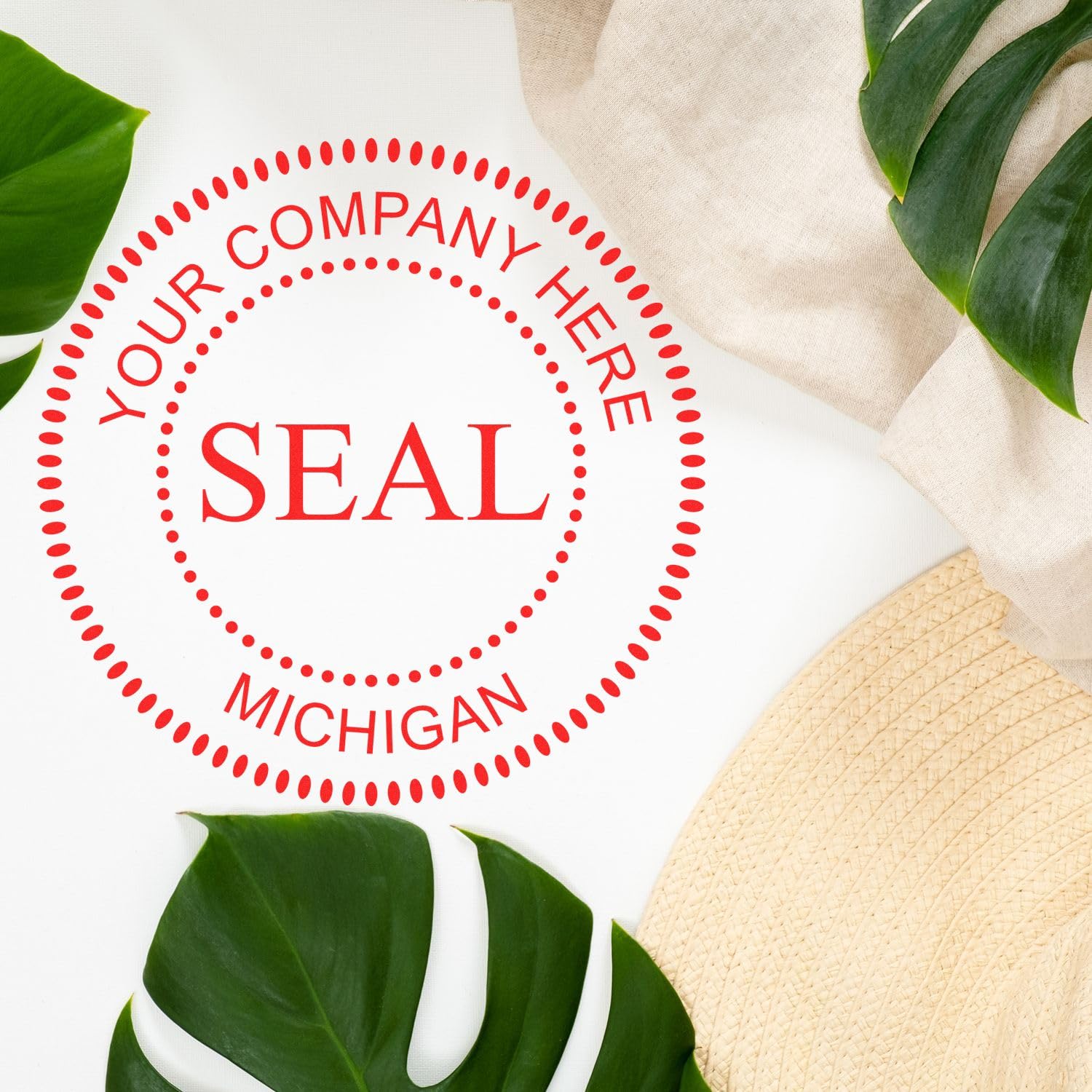 Wood Handle Michigan Corporate Seal Rubber Stamp, C-Corp Seal or S-Corp Seal, 1-5/8, Uses Stamp Pad, MI Corporate Stamp, Custom Incorporation Stamp, Custom Corporate Stamp, MI Stamp - Image 3